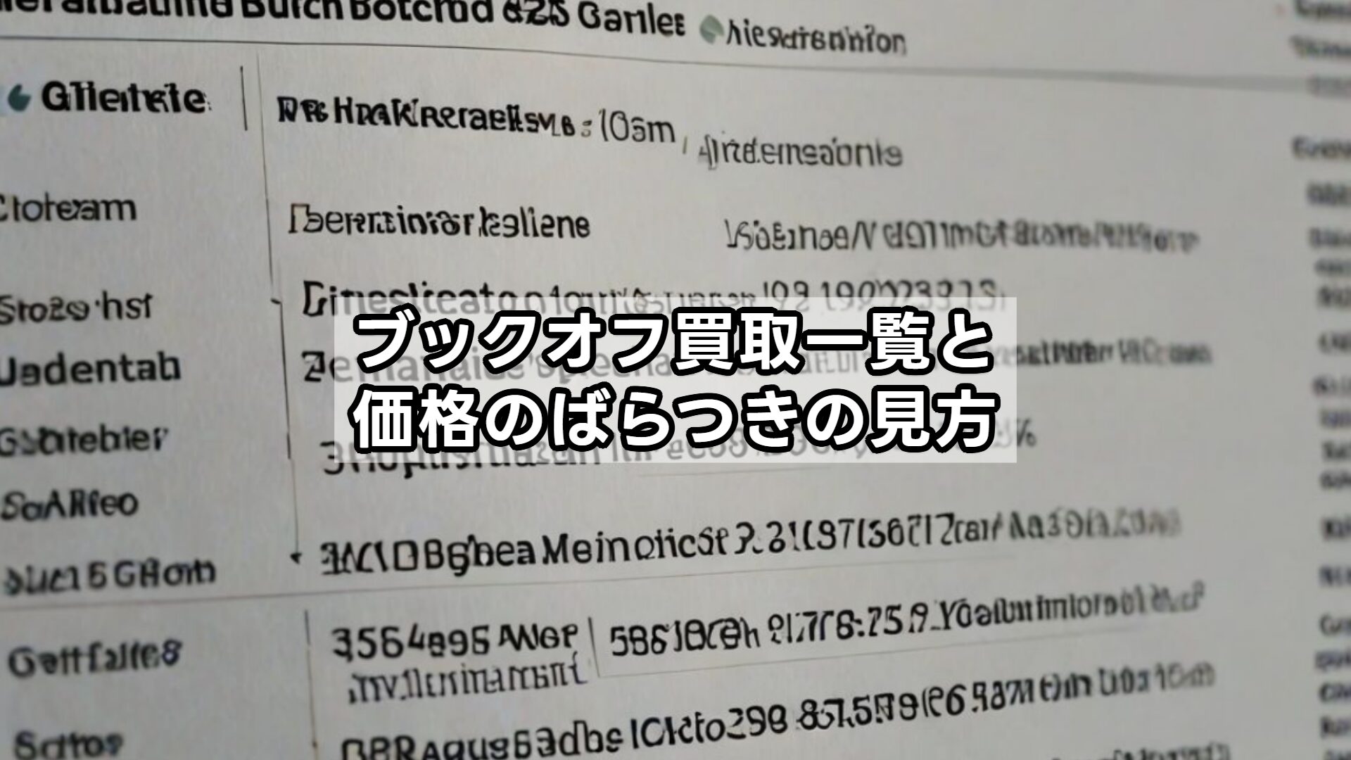 ブックオフ買取一覧と価格のばらつきの見方
