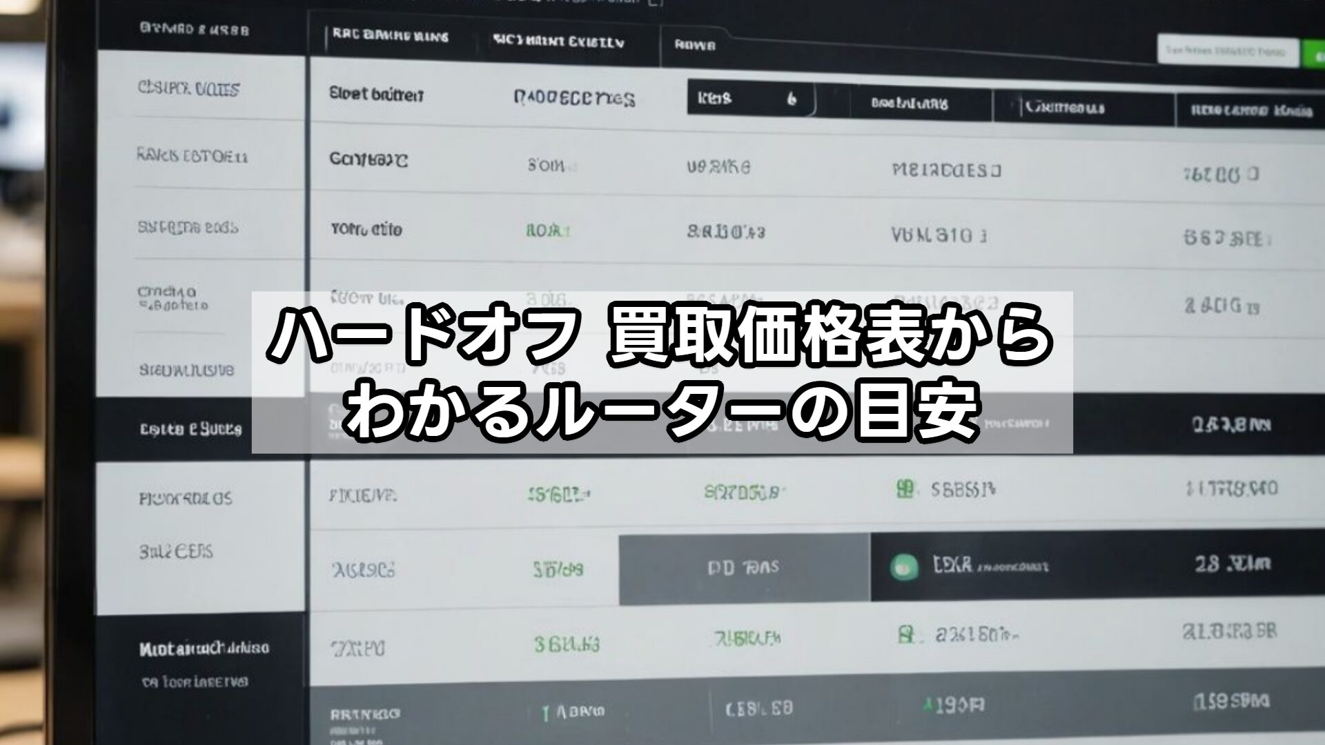 ハードオフ 買取価格表からわかるルーターの目安