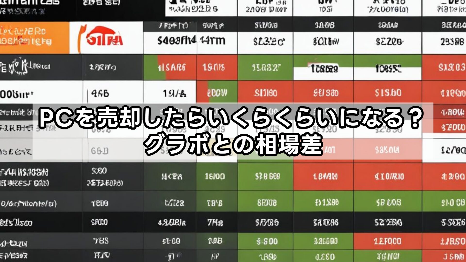 PCを売却したらいくらくらいになる？グラボとの相場差