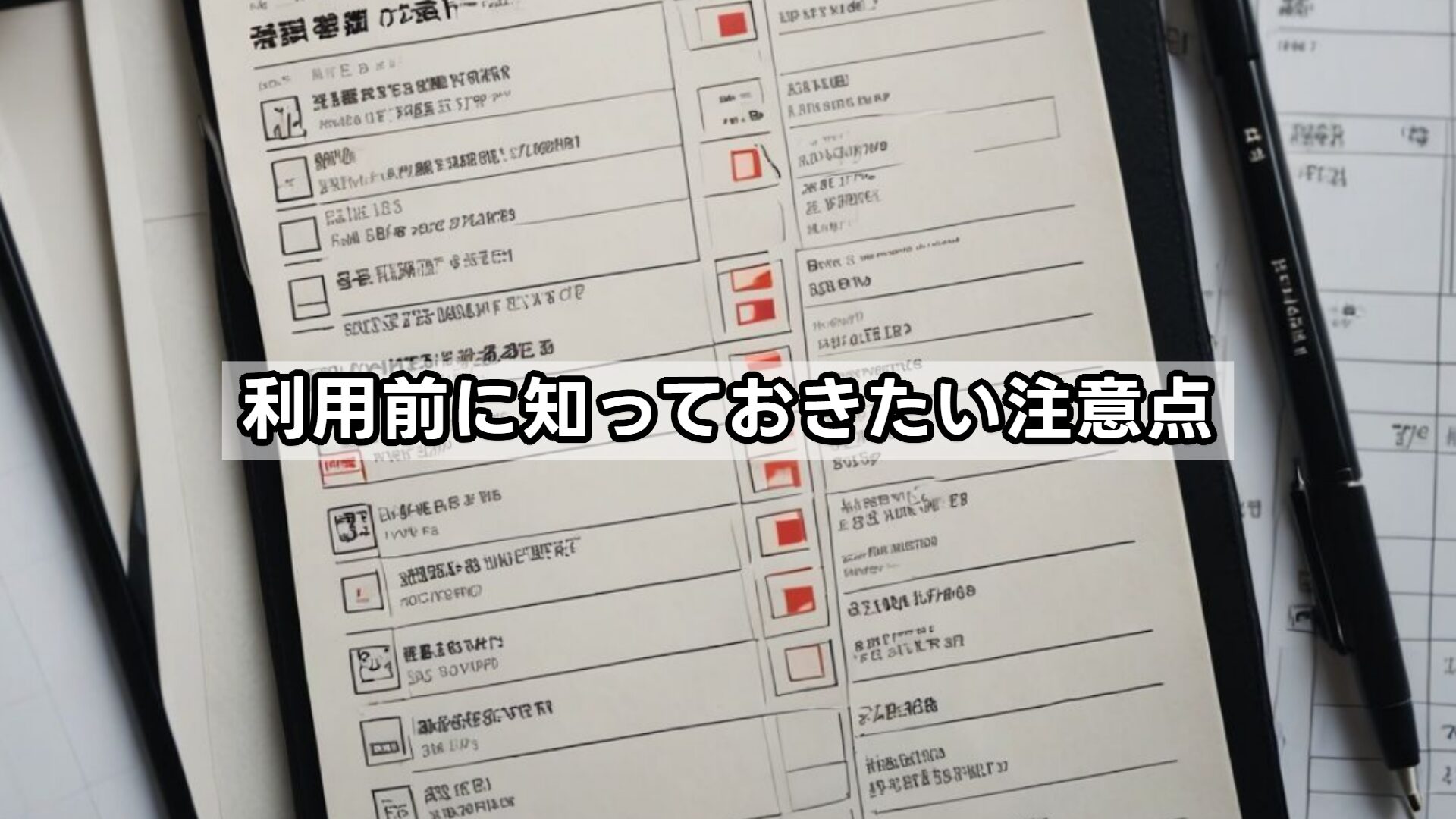 利用前に知っておきたい注意点