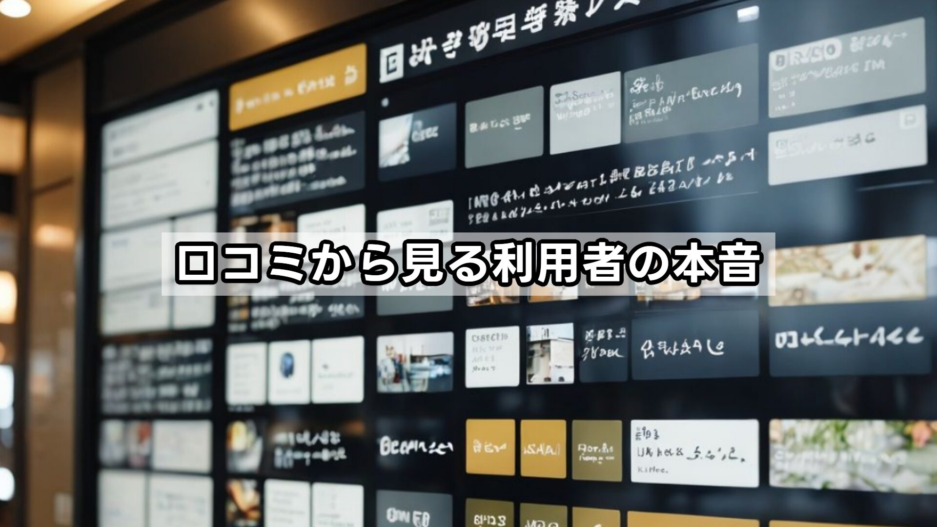 口コミから見る利用者の本音