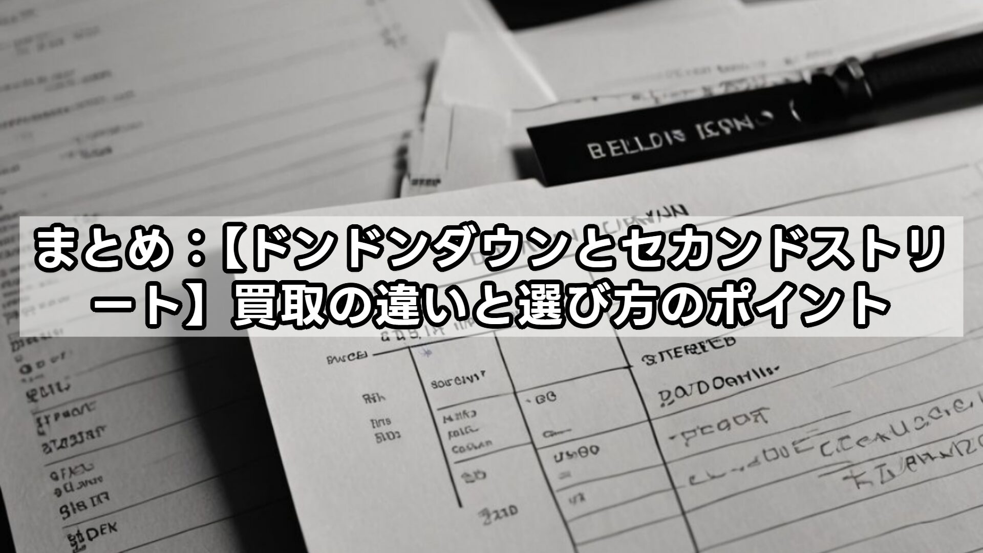 まとめ：【ドンドンダウンとセカンドストリート】買取の違いと選び方のポイント
