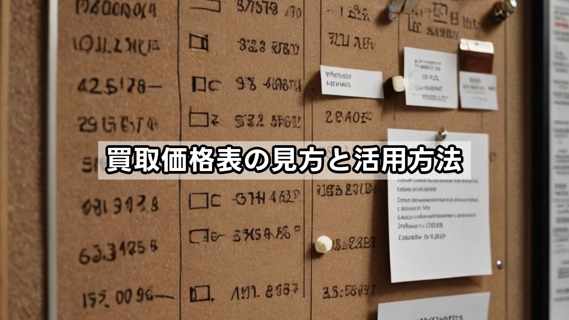 買取価格表の見方と活用方法