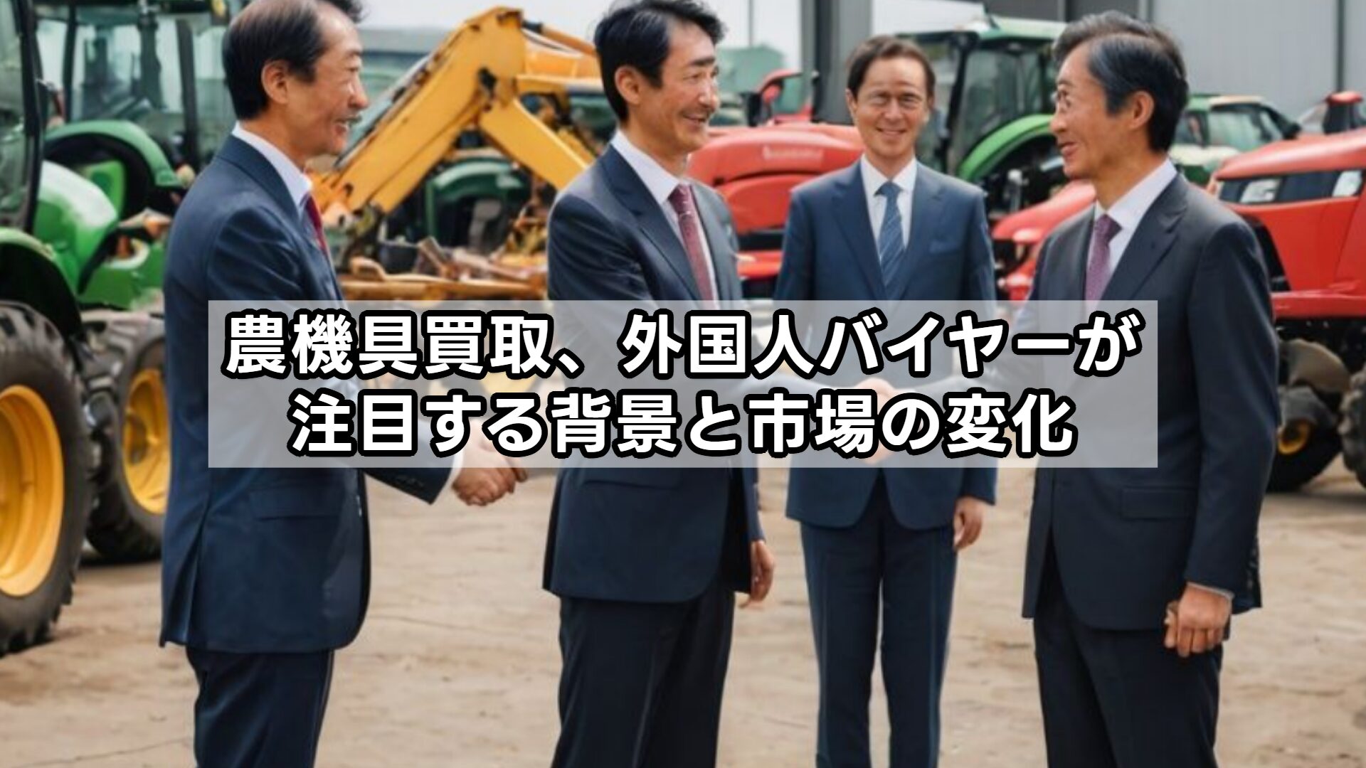 農機具買取、外国人バイヤーが注目する背景と市場の変化