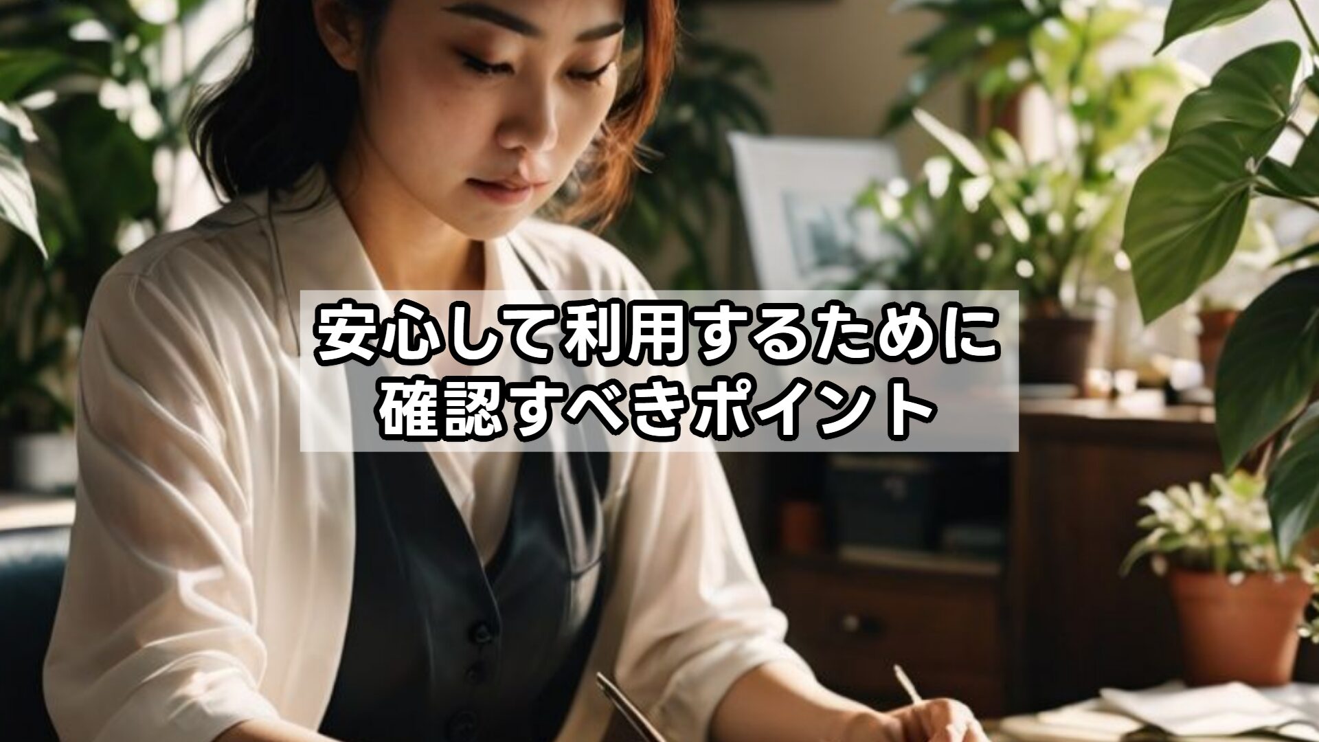 安心して利用するために確認すべきポイント