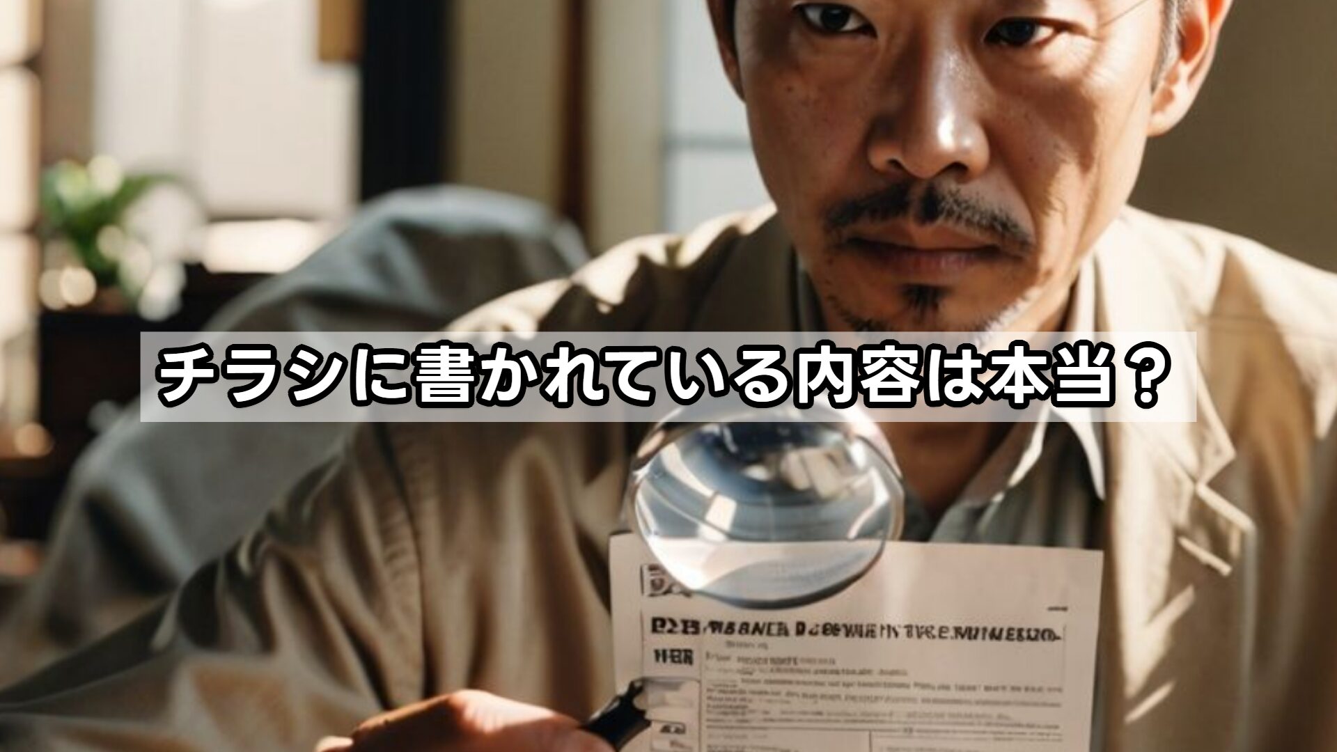 チラシに書かれている内容は本当？