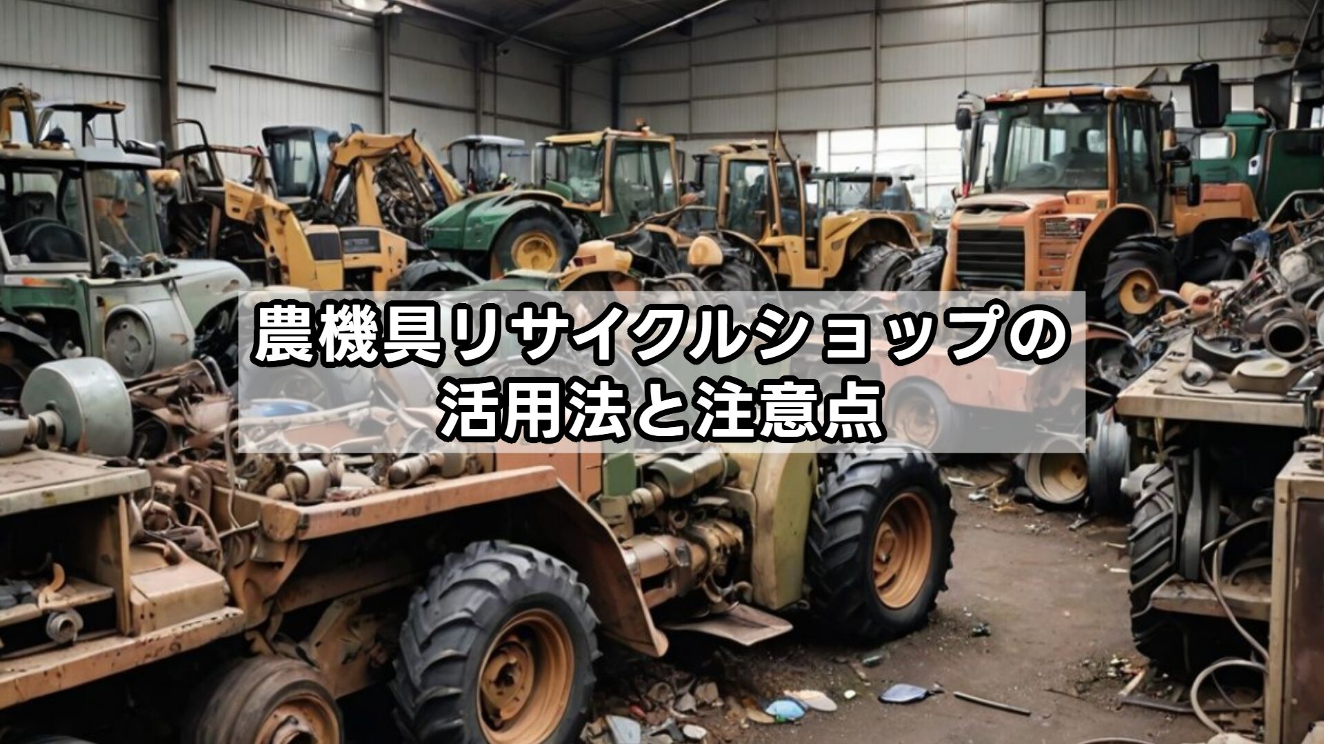 農機具リサイクルショップの活用法と注意点