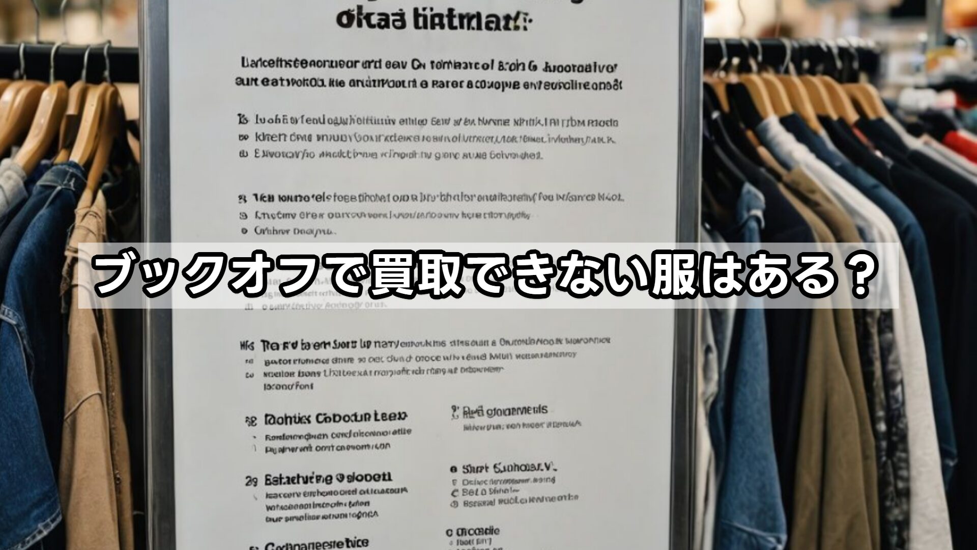 ブックオフで買取できない服はある?