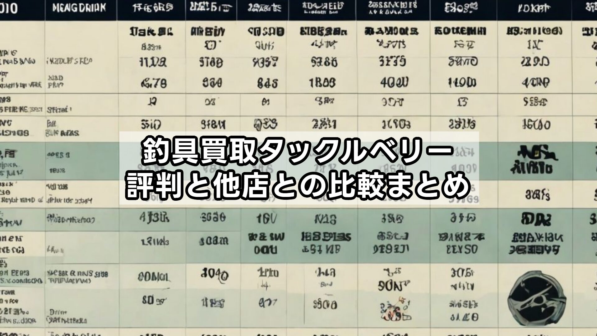 釣具買取タックルベリー評判と他店との比較まとめ