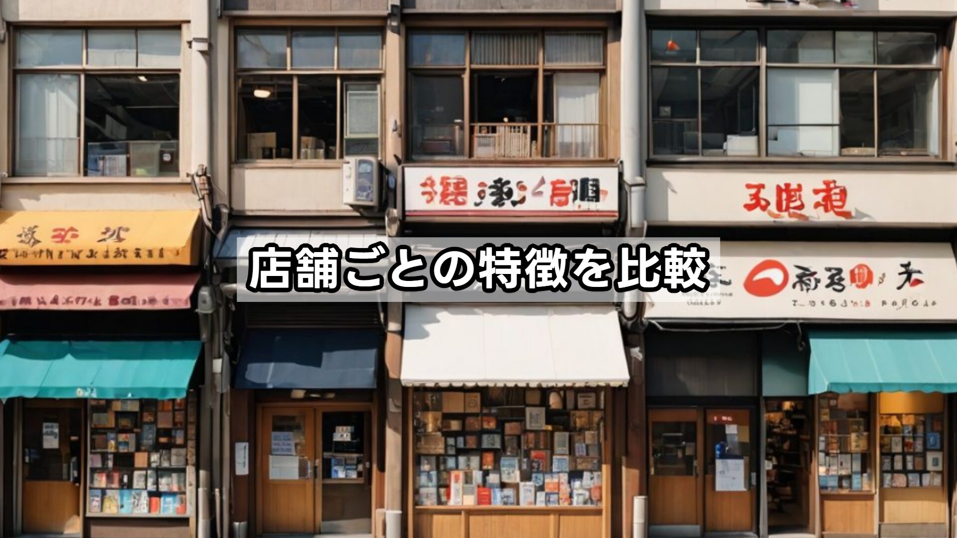 店舗ごとの特徴を比較