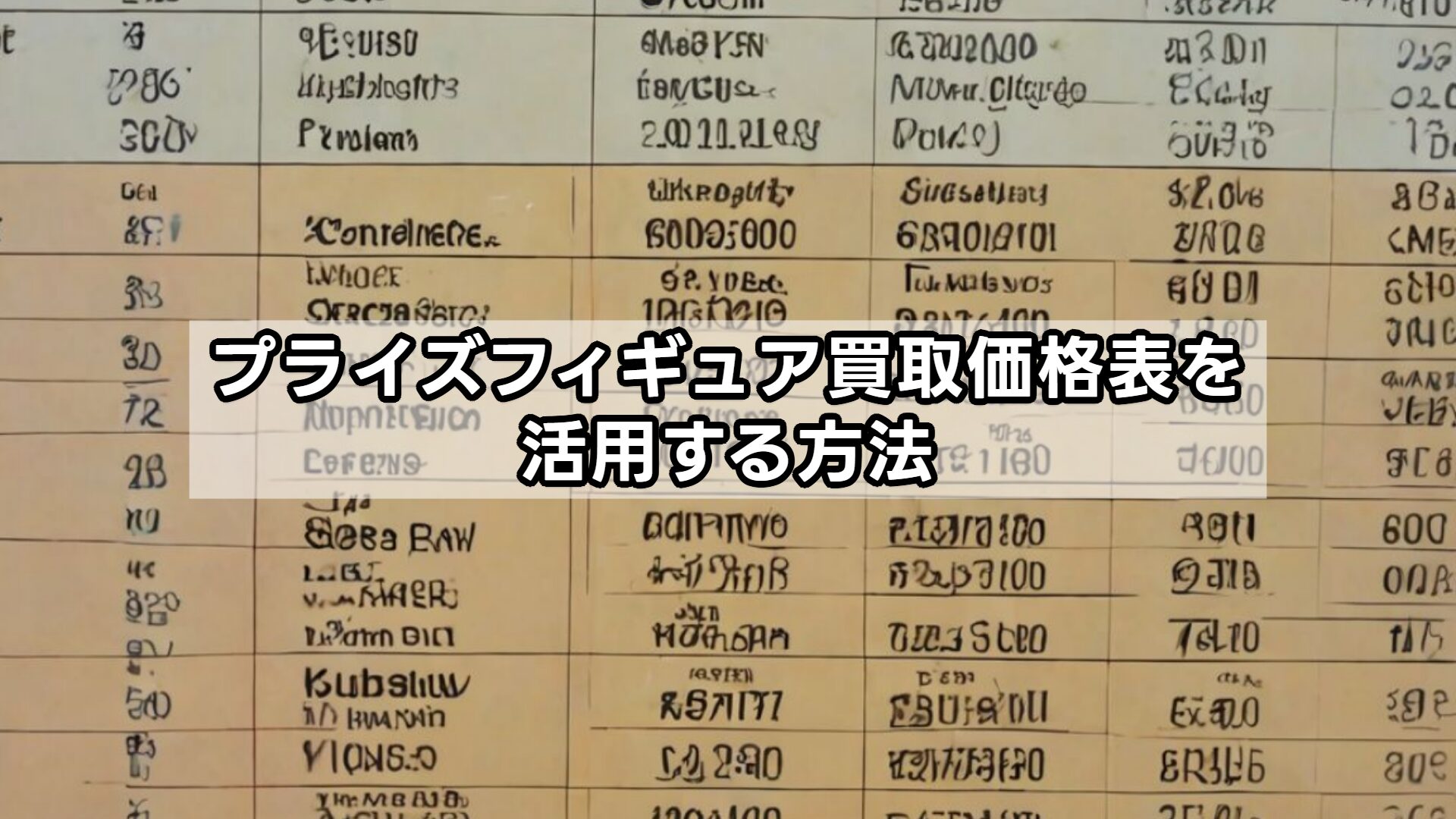 プライズフィギュア買取価格表を活用する方法