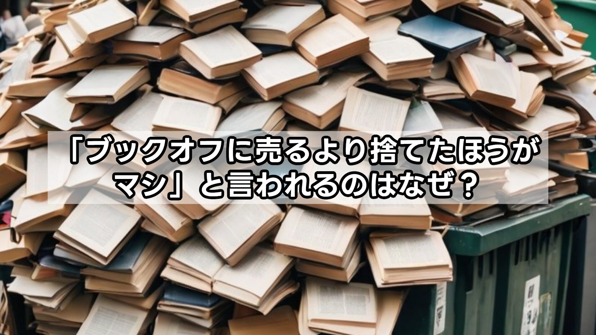 「ブックオフに売るより捨てたほうがマシ」と言われるのはなぜ?