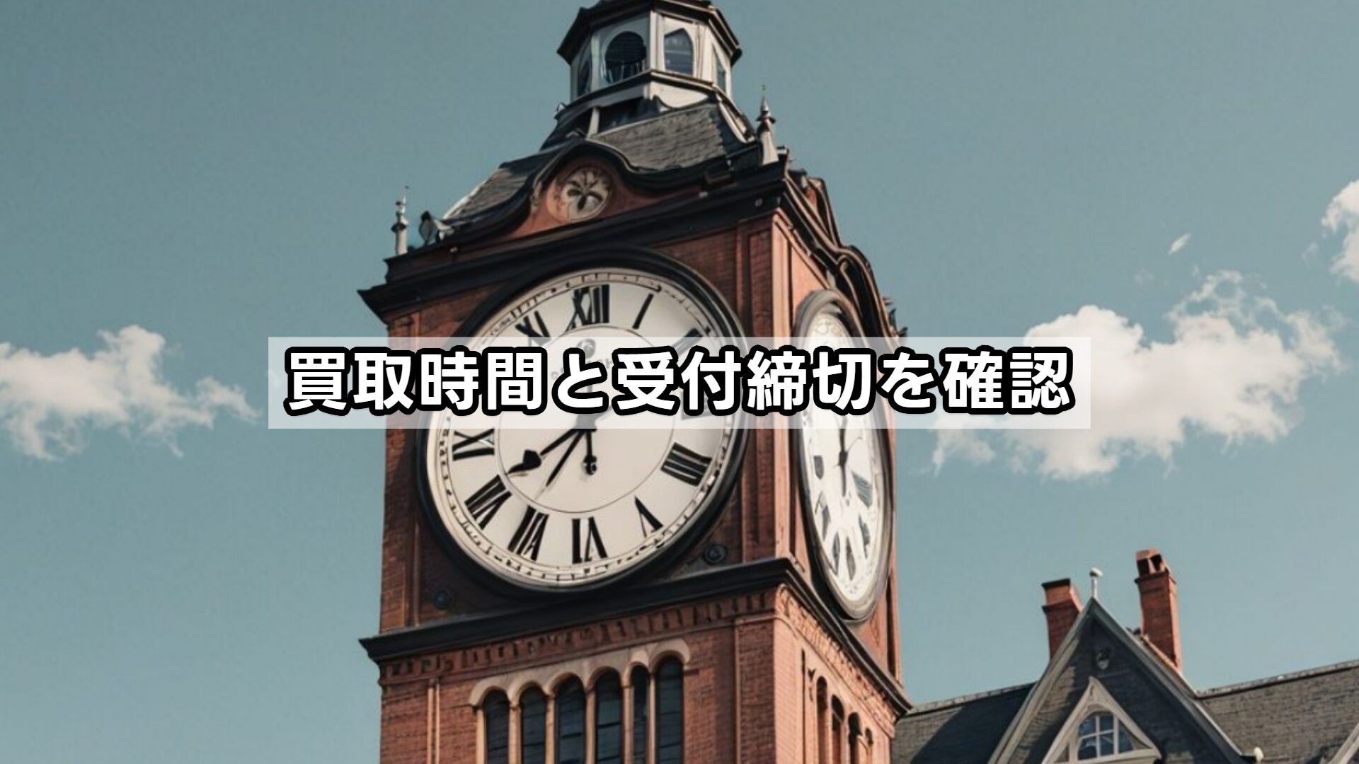買取時間と受付締切を確認