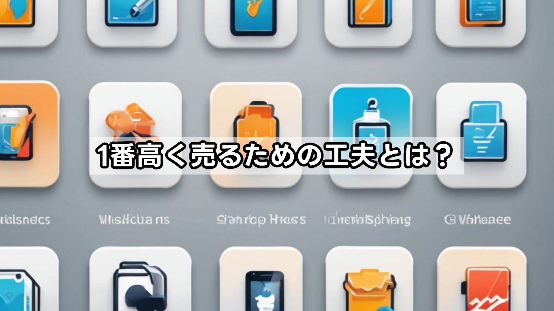 1番高く売るための工夫とは？