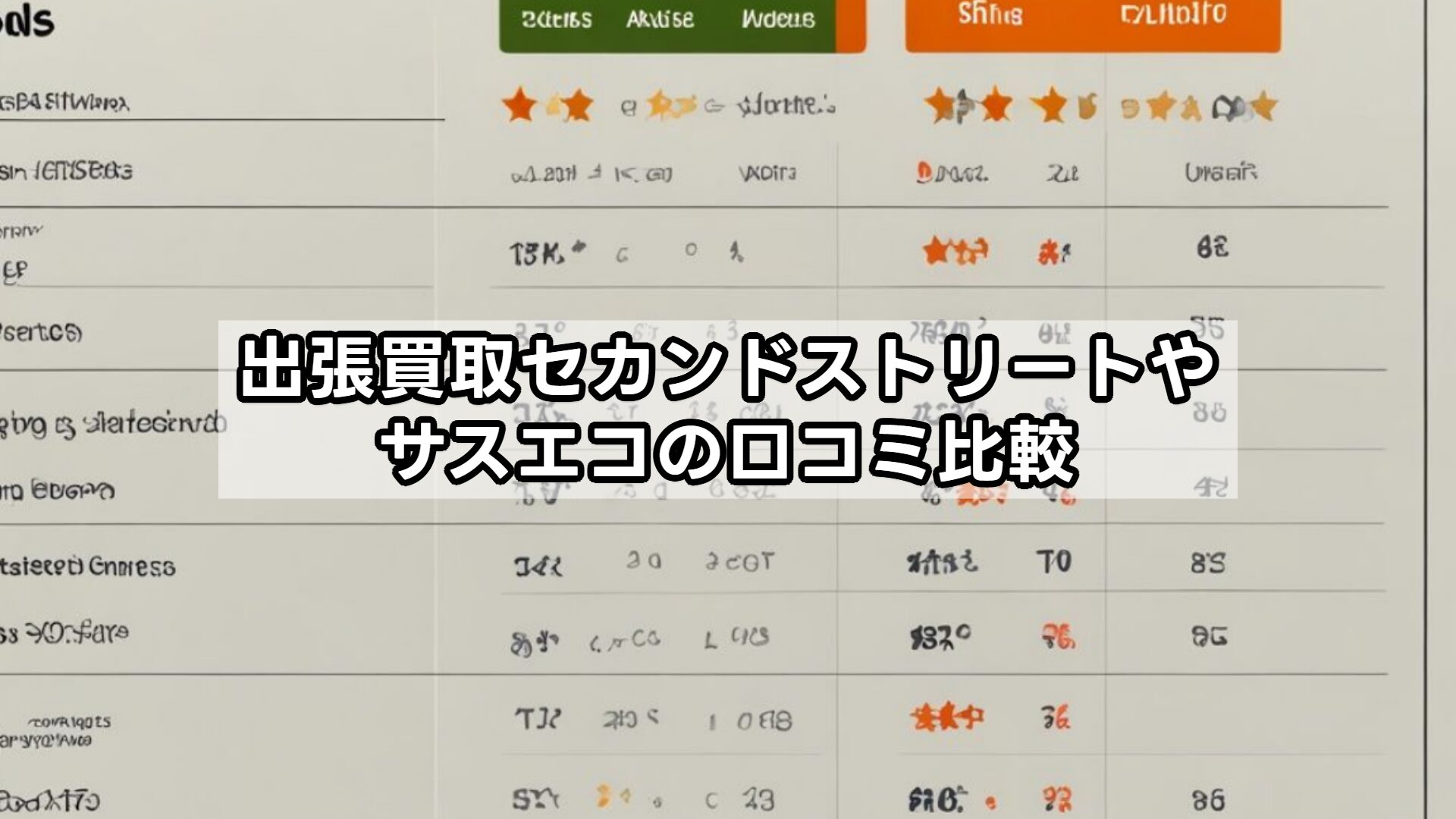 出張買取セカンドストリートやサスエコの口コミ比較