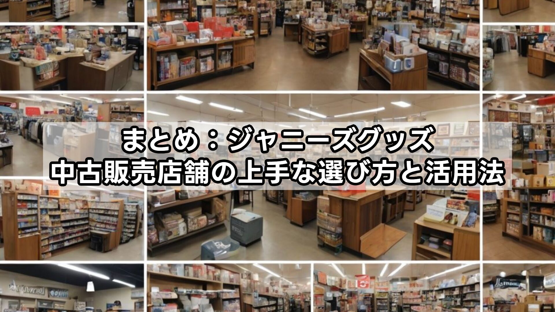まとめ：ジャニーズグッズ中古販売店舗の上手な選び方と活用法