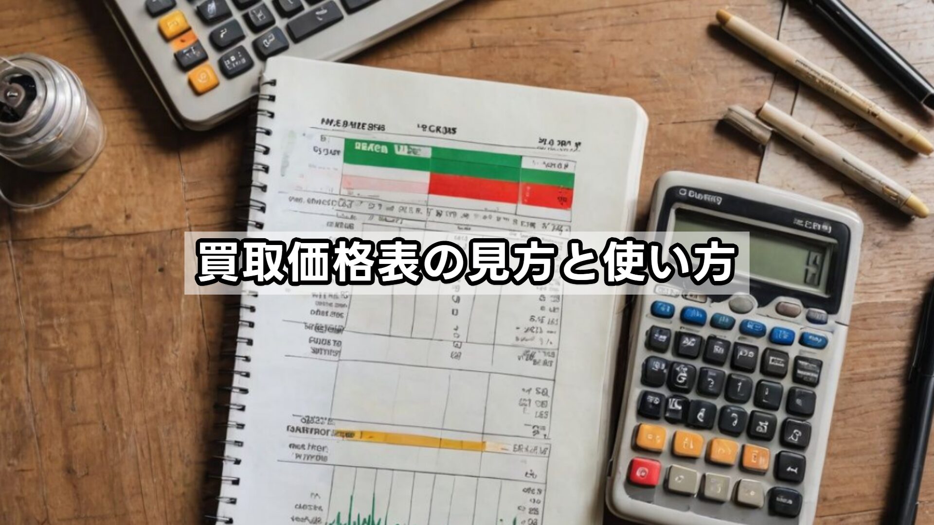 買取価格表の見方と使い方