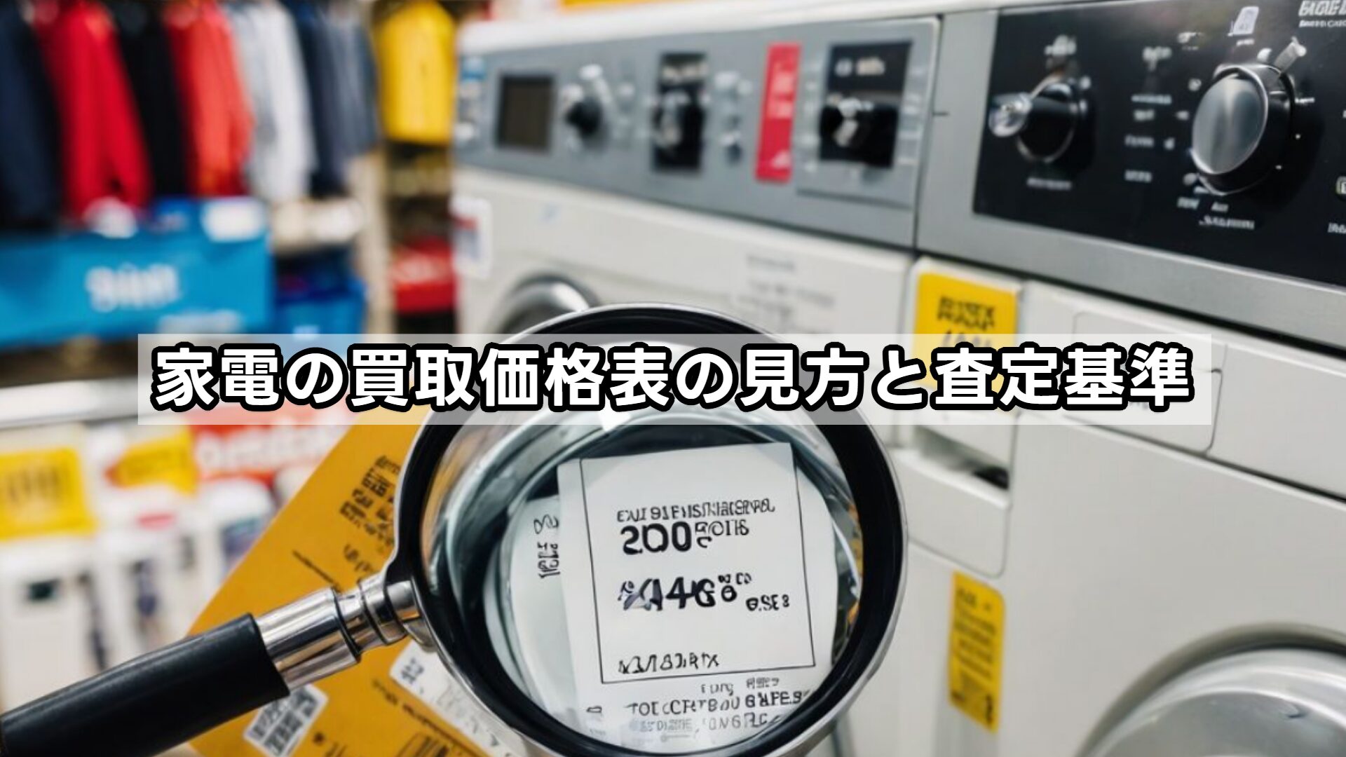 家電の買取価格表の見方と査定基準