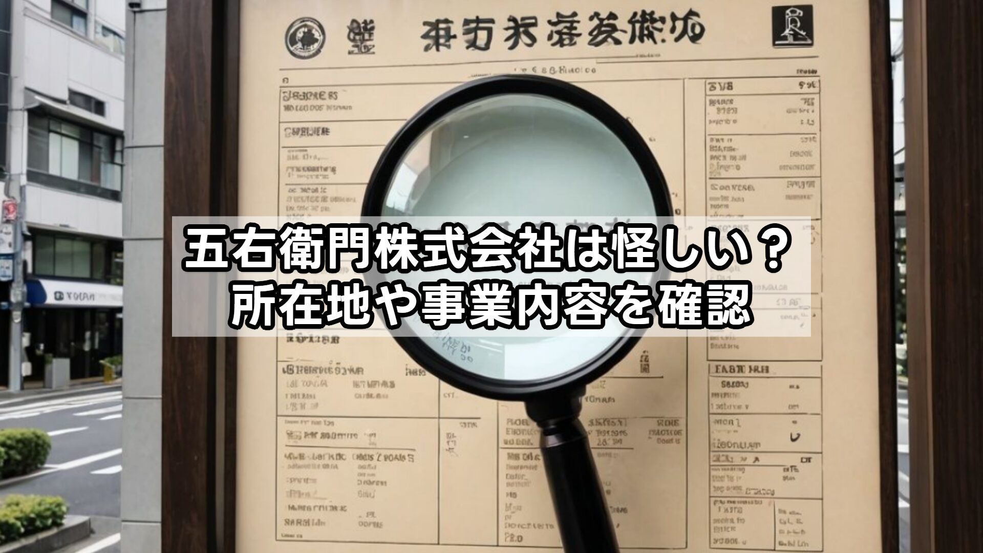 五右衛門株式会社は怪しい?所在地や事業内容を確認