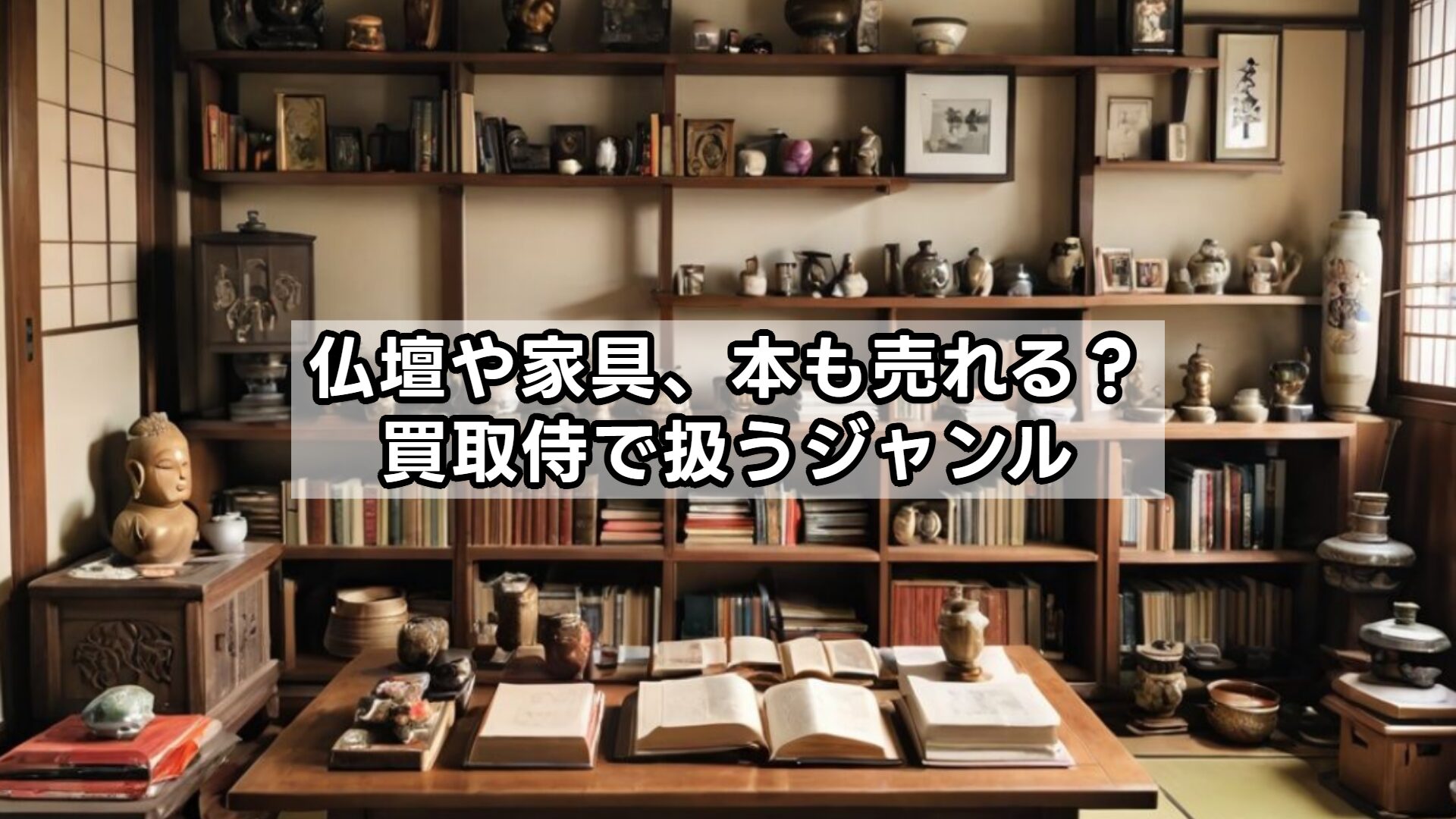 仏壇や家具、本も売れる?買取侍で扱うジャンル