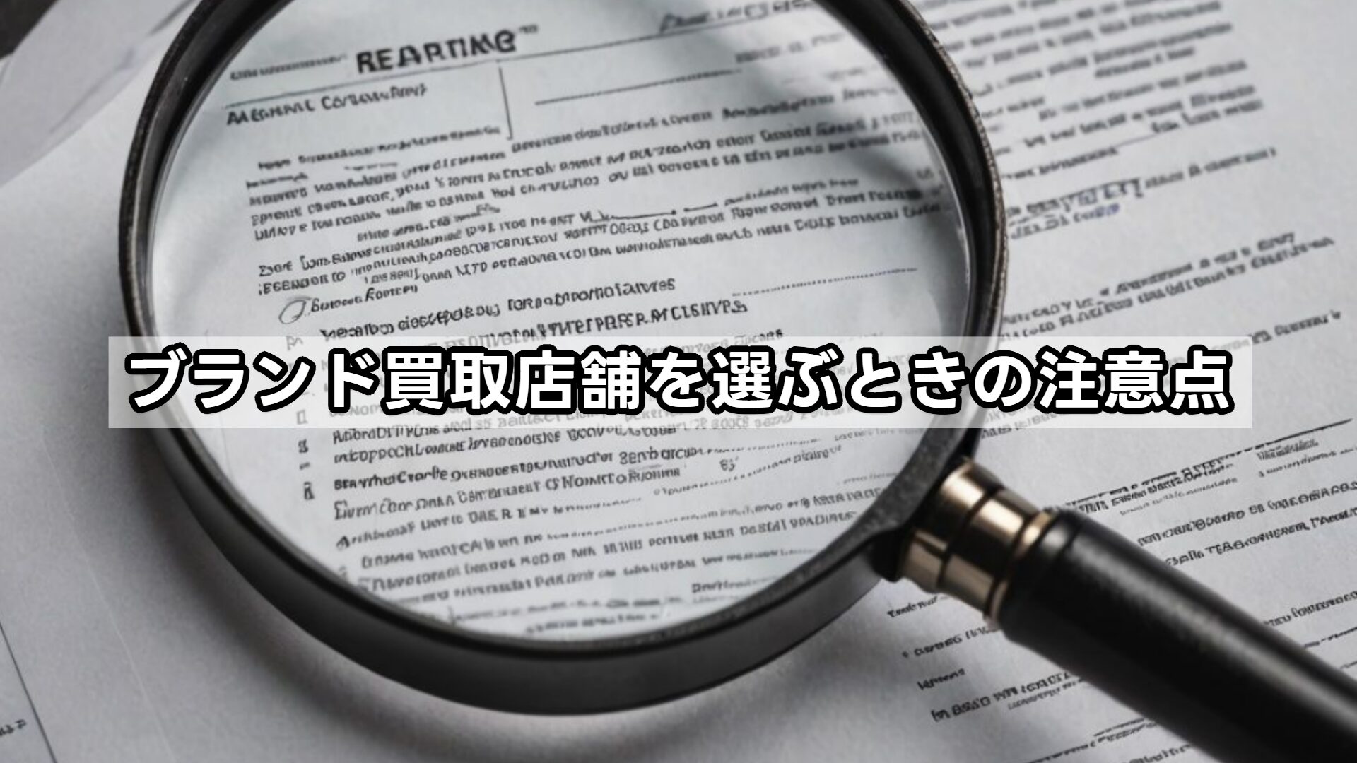 ブランド買取店舗を選ぶときの注意点