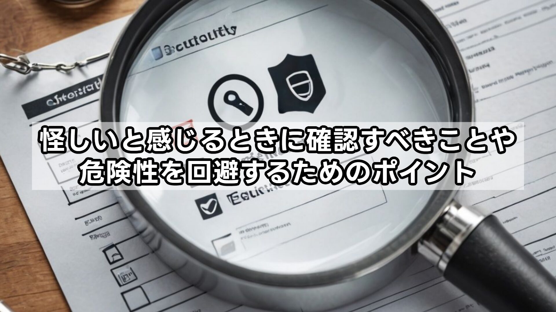 怪しいと感じるときに確認すべきことや危険性を回避するためのポイント