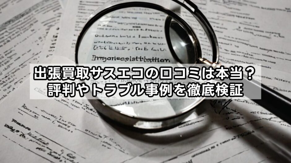 出張買取サスエコの口コミは本当？評判やトラブル事例を徹底検証