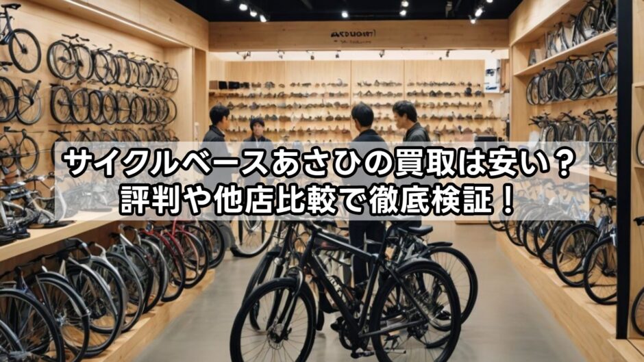 サイクルベースあさひの買取は安い？評判や他店比較で徹底検証！