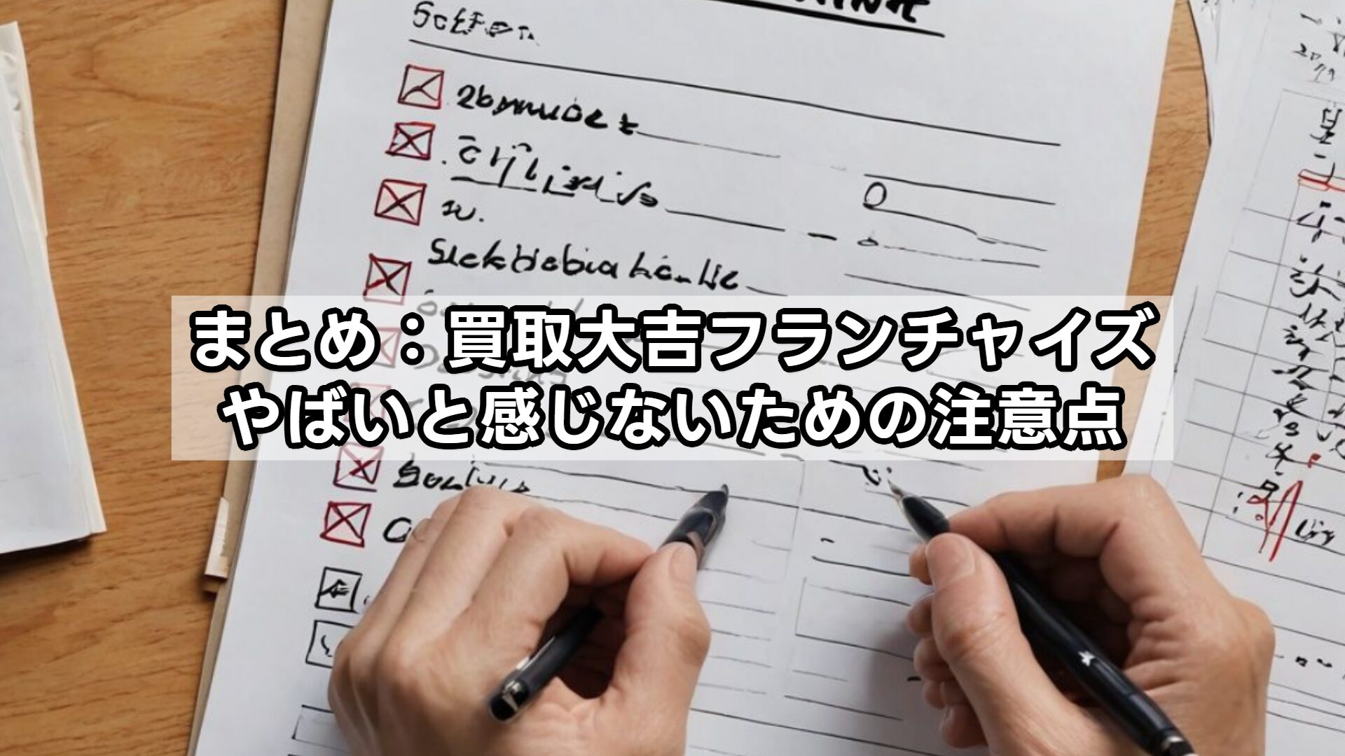 まとめ:買取大吉フランチャイズやばいと感じないための注意点