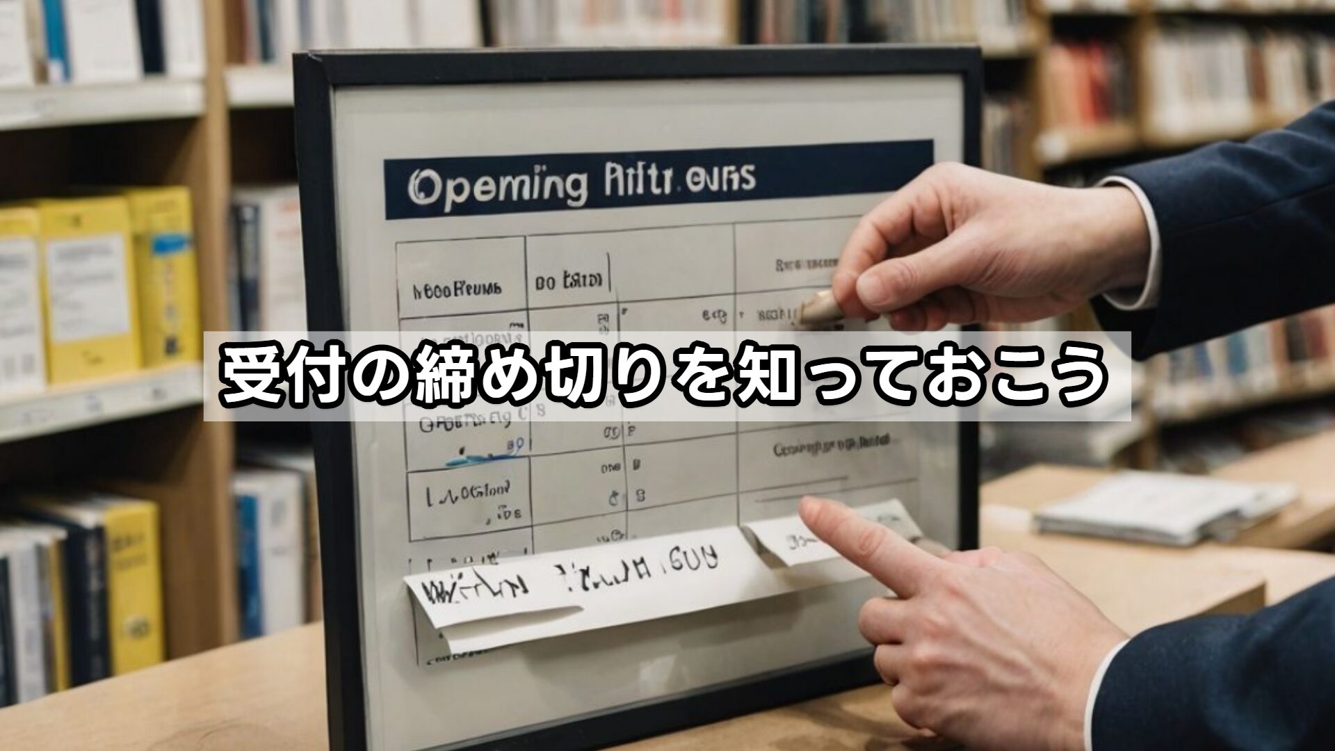 受付の締め切りを知っておこう