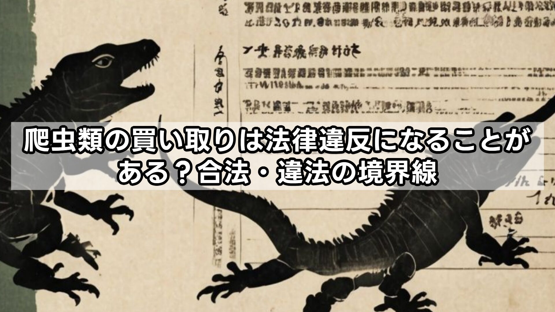 爬虫類の買い取りは法律違反になることがある？合法・違法の境界線