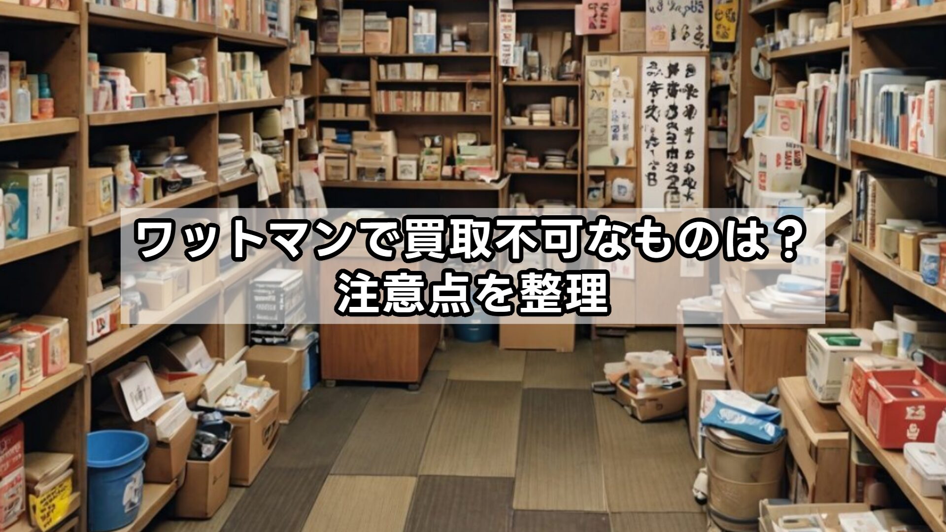 ワットマンで買取不可なものは？注意点を整理