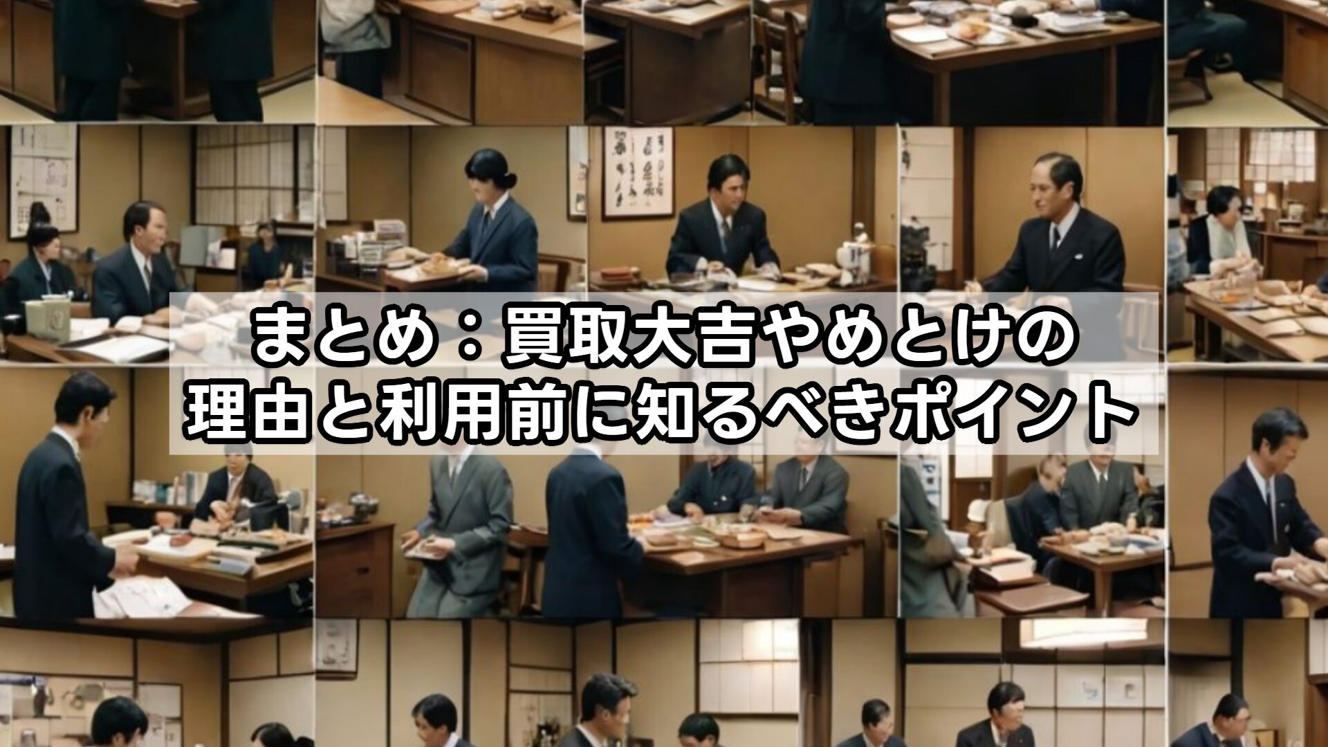 まとめ:買取大吉やめとけの理由と利用前に知るべきポイント