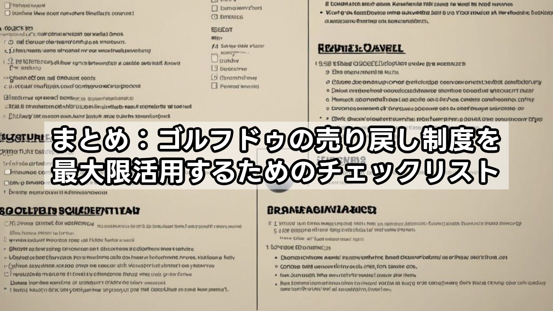 まとめ:ゴルフドゥの売り戻し制度を最大限活用するためのチェックリスト