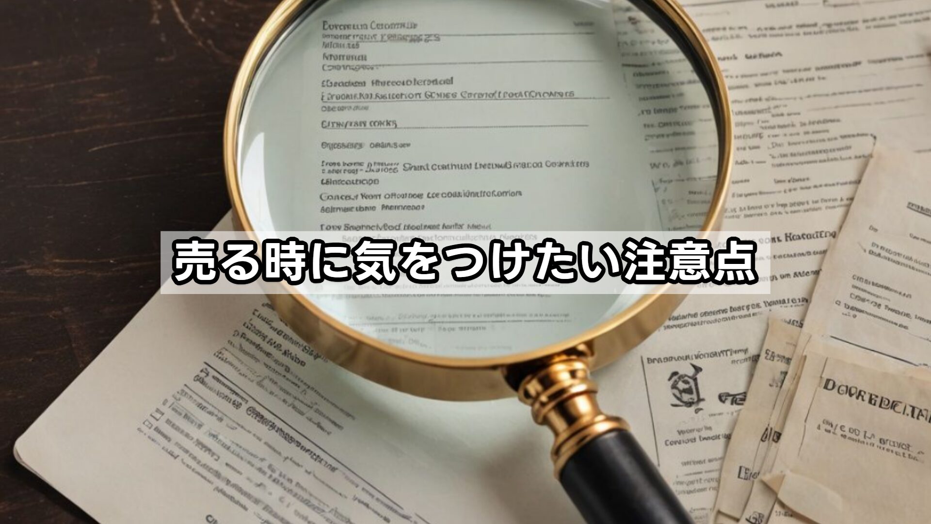 売る時に気をつけたい注意点