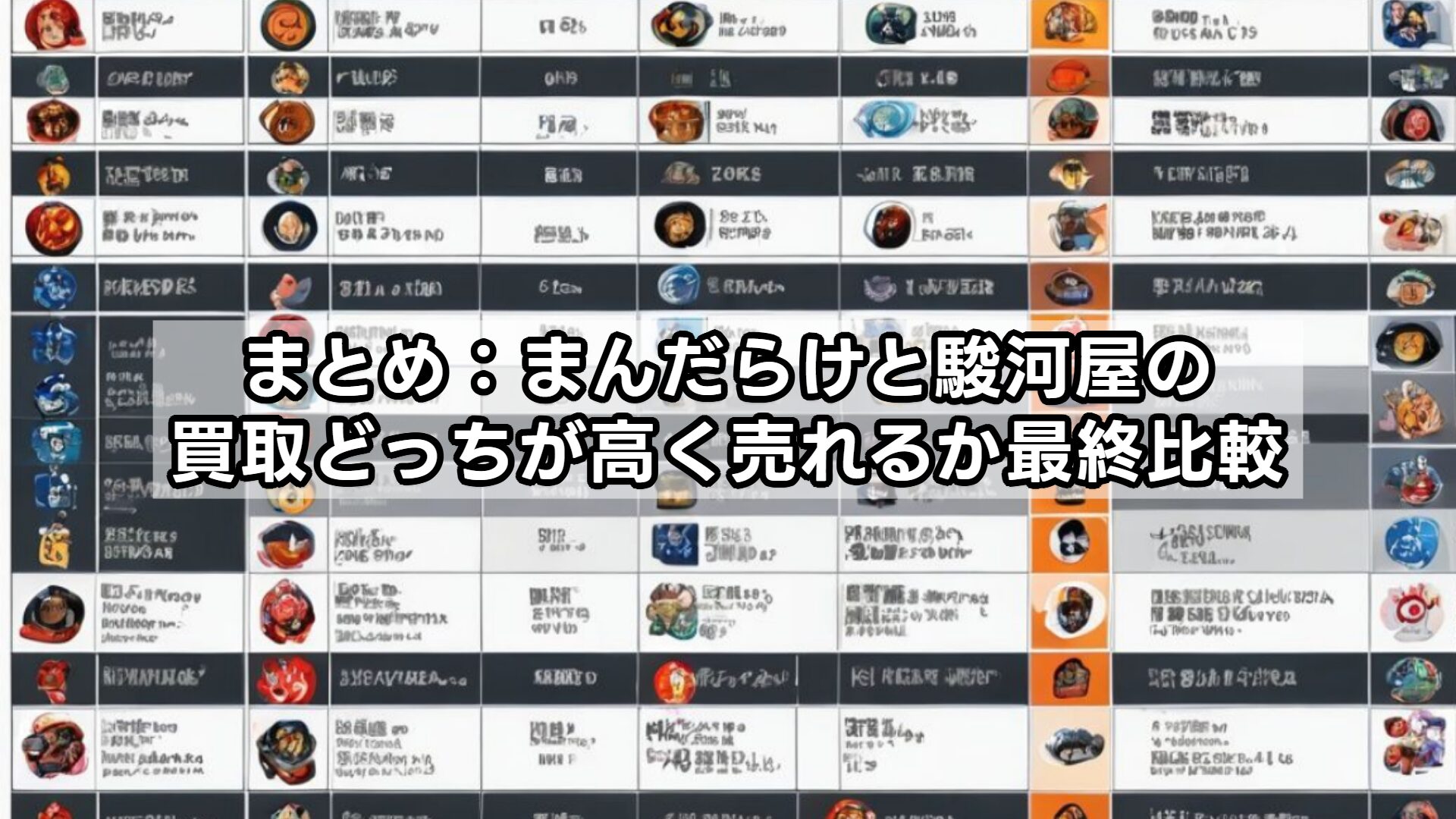 まとめ：まんだらけと駿河屋の買取どっちが高く売れるか最終比較