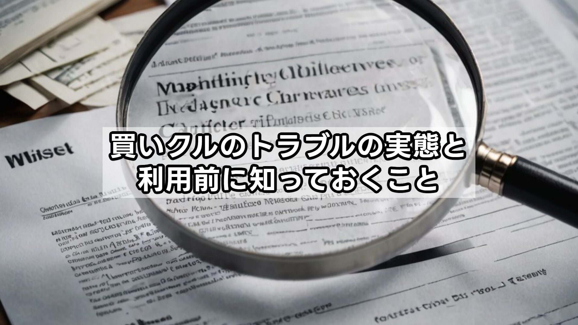 買いクルのトラブルの実態と利用前に知っておくこと