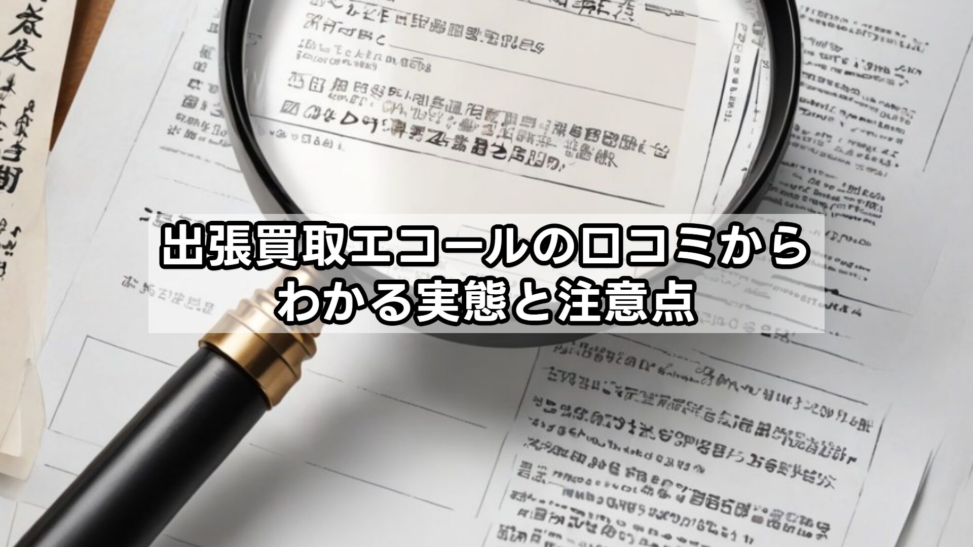 出張買取エコールの口コミからわかる実態と注意点