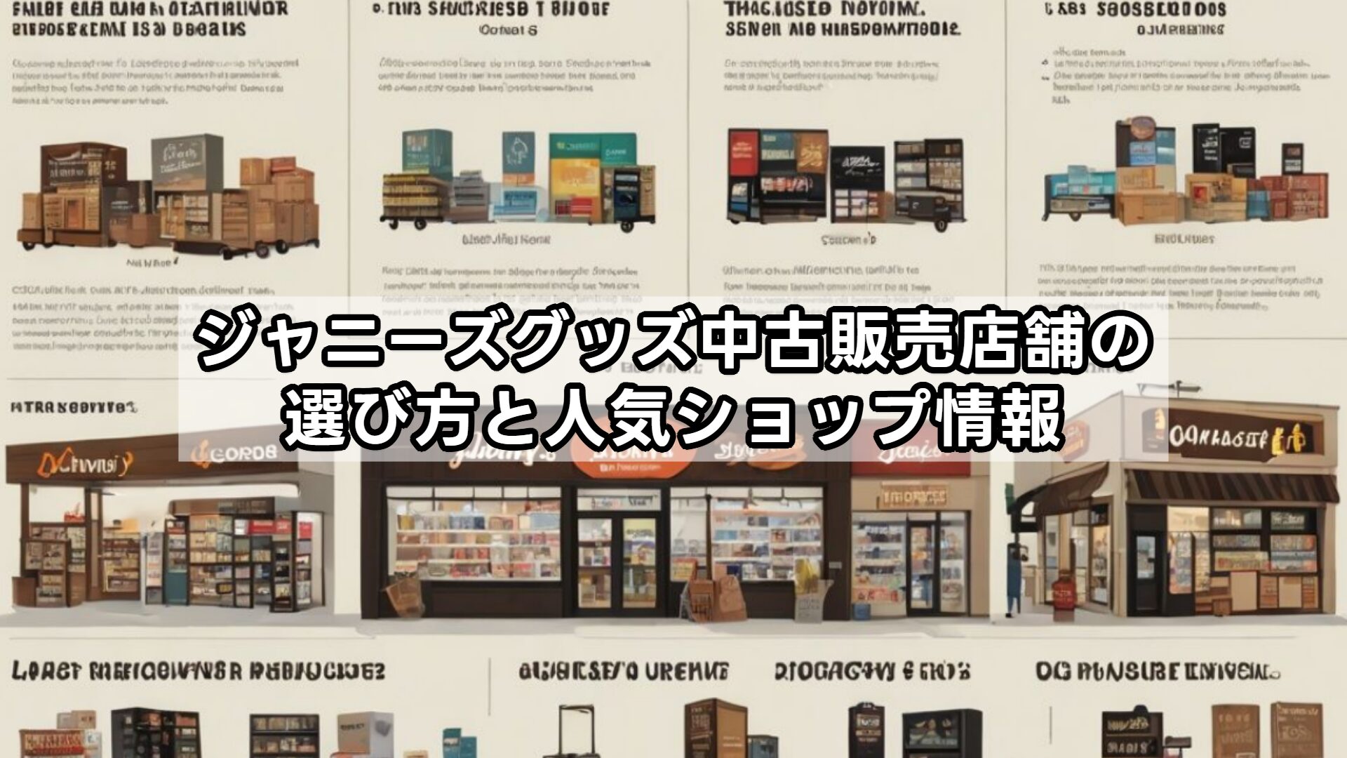 ジャニーズグッズ中古販売店舗の選び方と人気ショップ情報