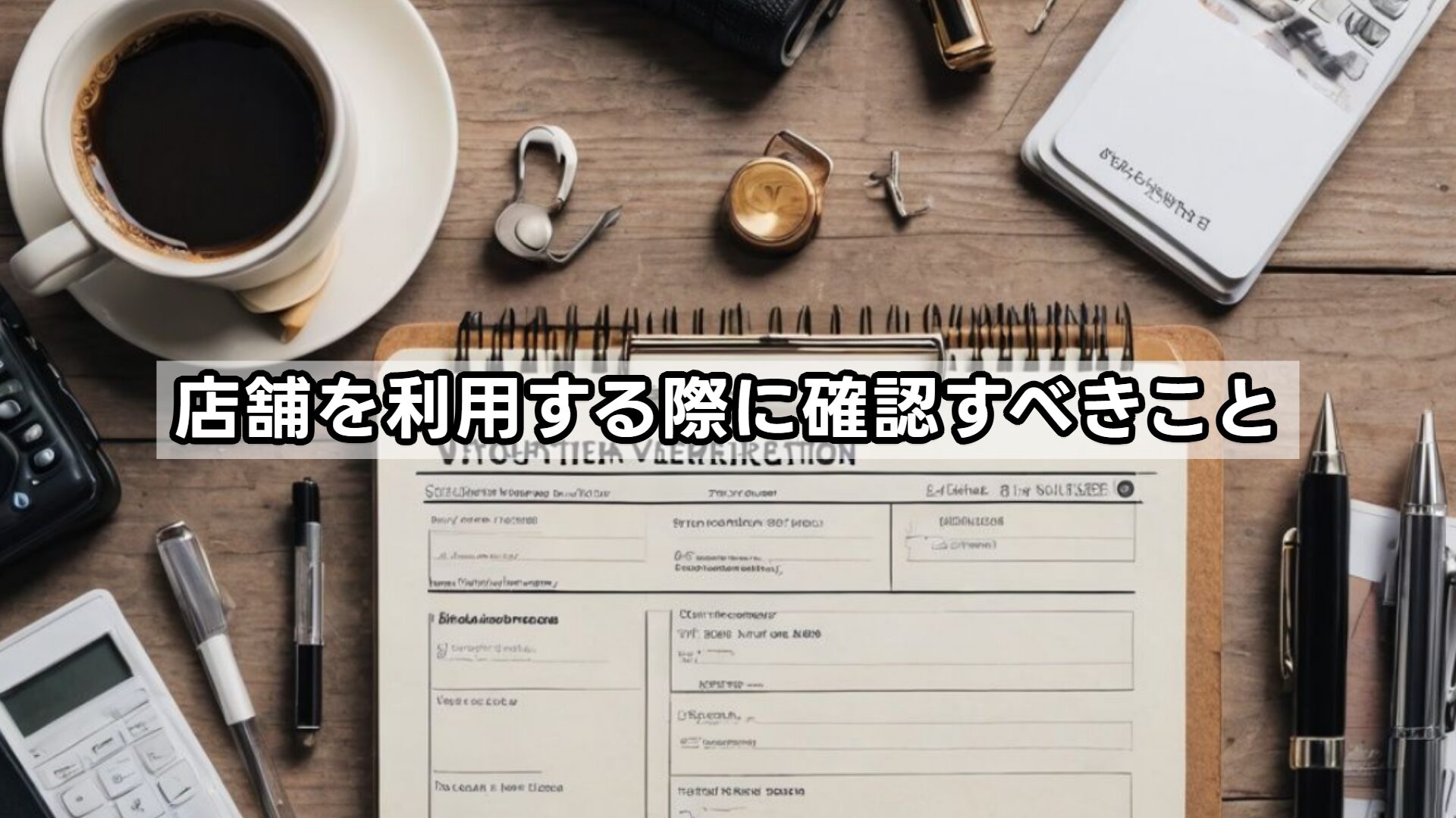 店舗を利用する際に確認すべきこと
