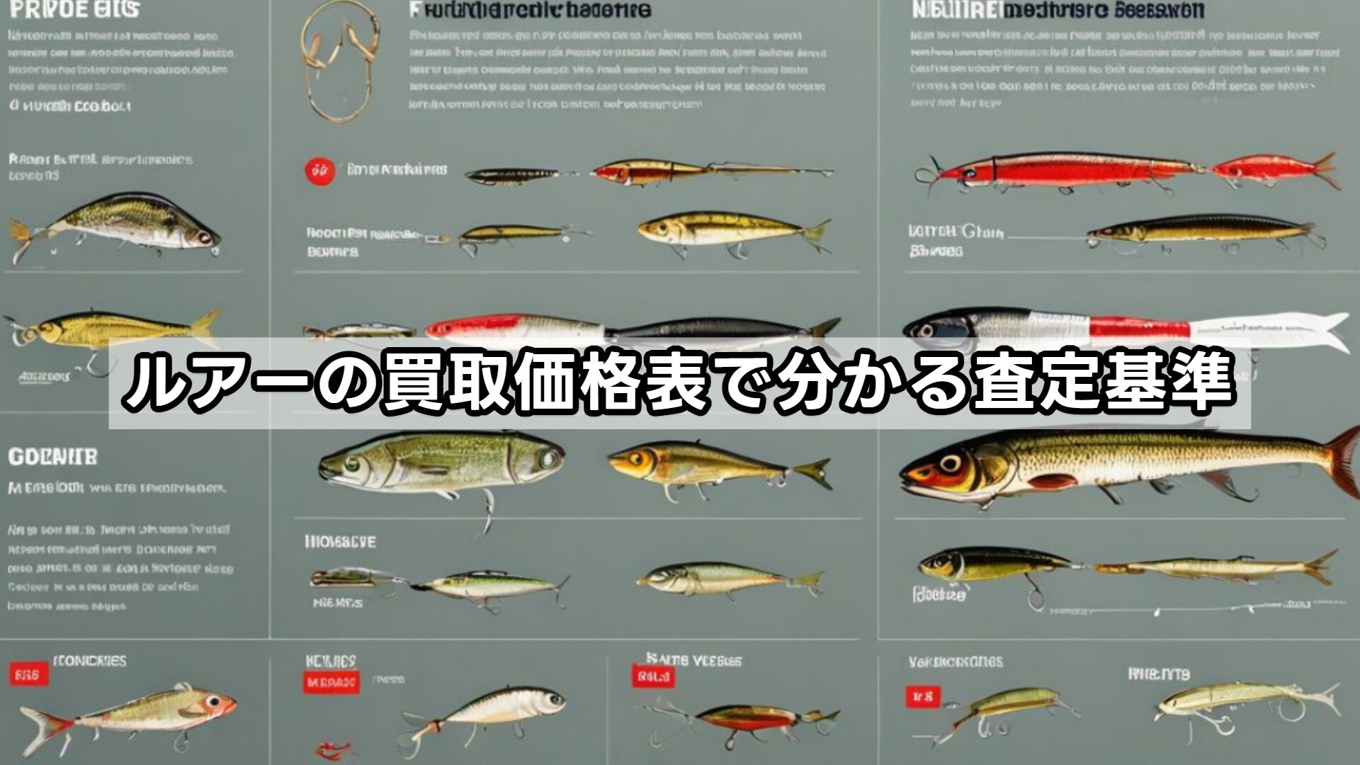 ルアーの買取価格表で分かる査定基準