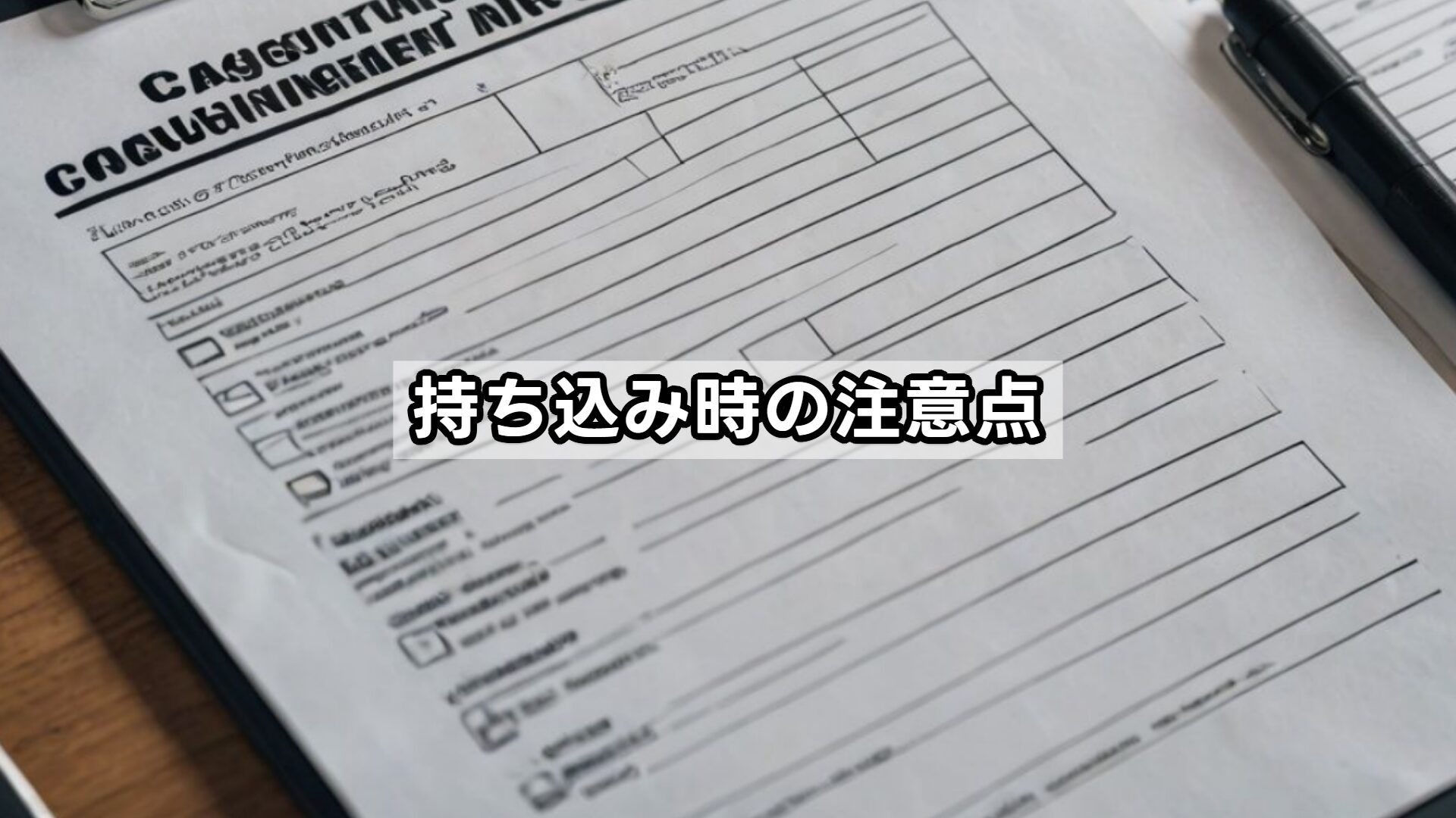 持ち込み時の注意点