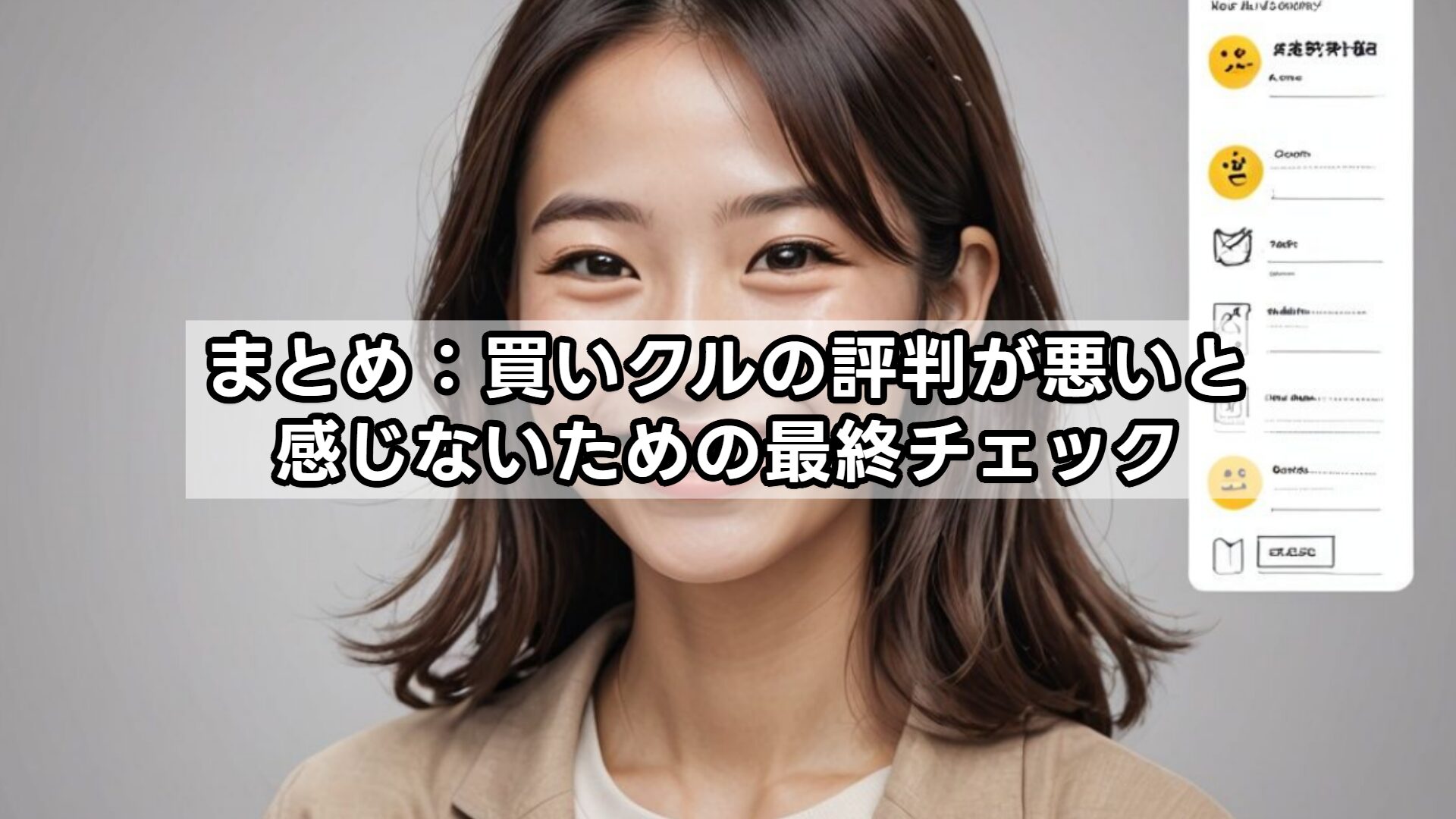 まとめ:買いクルの評判が悪いと感じないための最終チェック