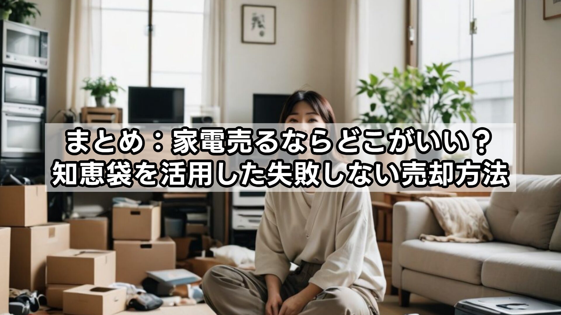 まとめ：家電売るならどこがいい？知恵袋を活用した失敗しない売却方法