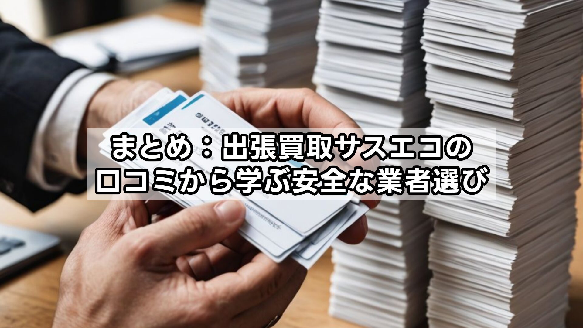 まとめ：出張買取サスエコの口コミから学ぶ安全な業者選び