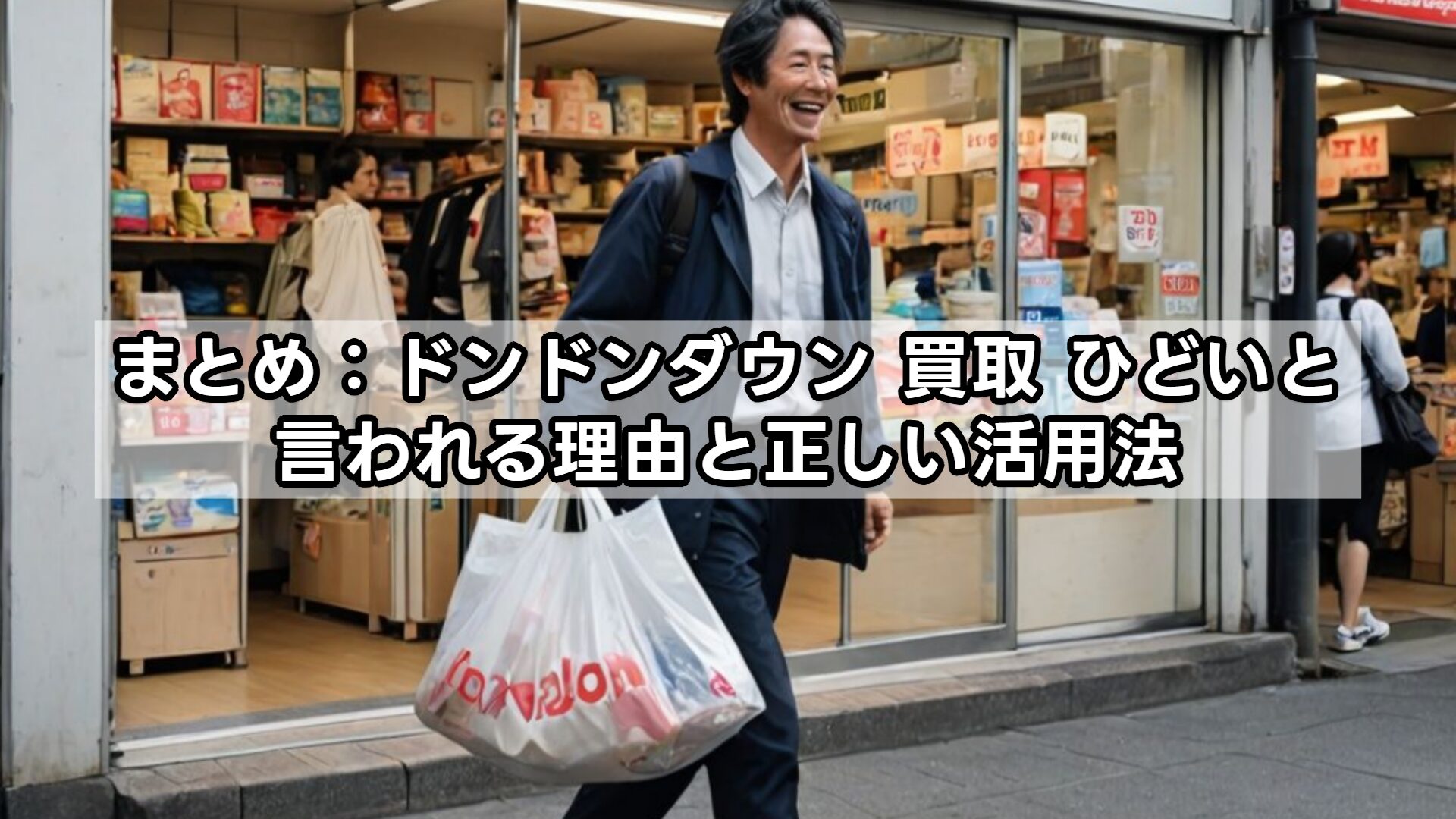 まとめ：ドンドンダウン 買取 ひどいと言われる理由と正しい活用法