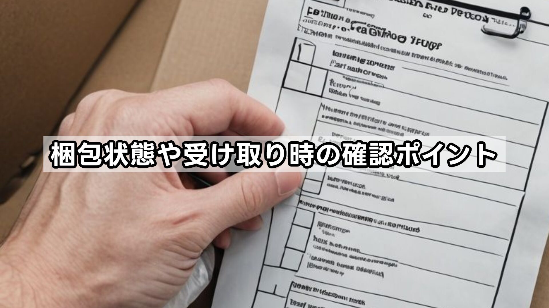 梱包状態や受け取り時の確認ポイント