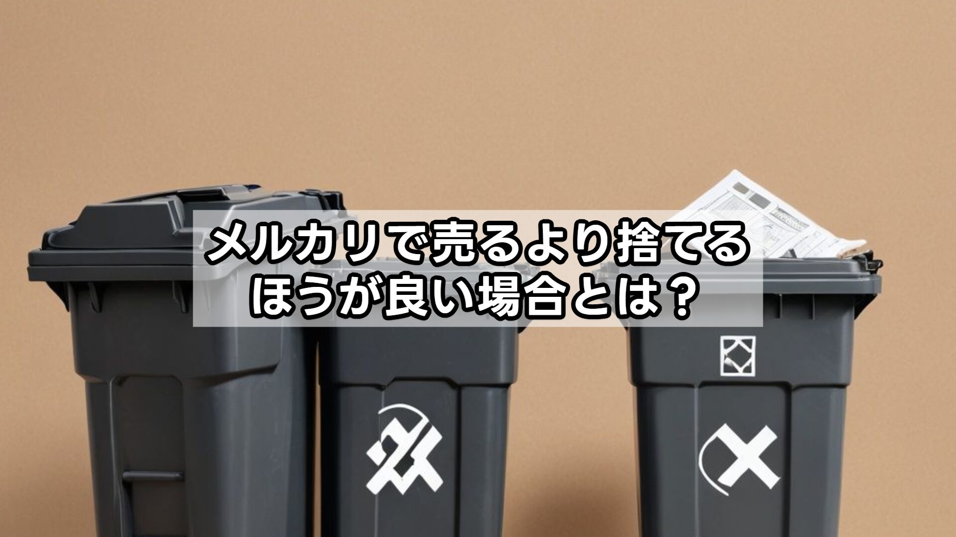 メルカリで売るより捨てるほうが良い場合とは？