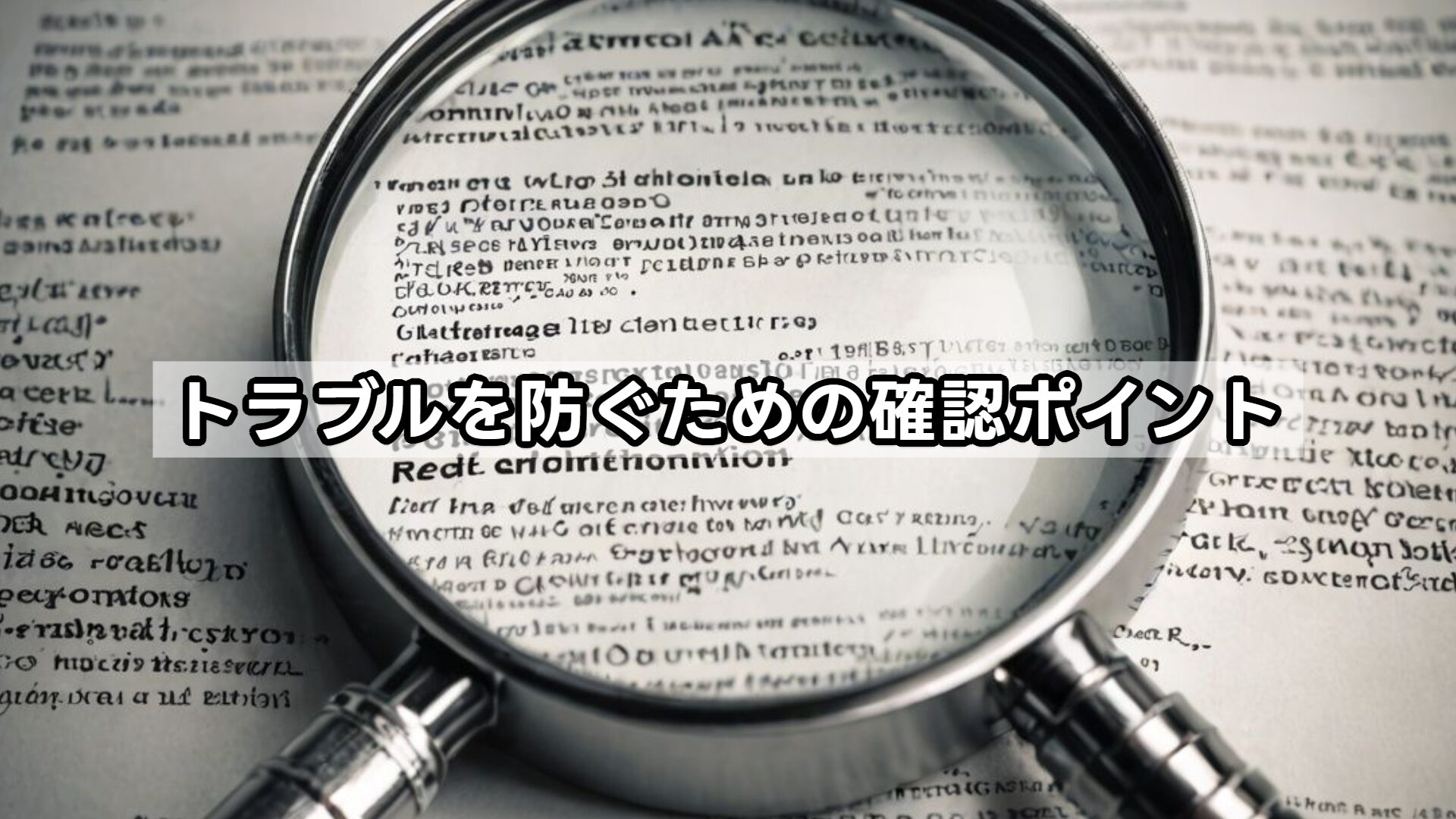 トラブルを防ぐための確認ポイント