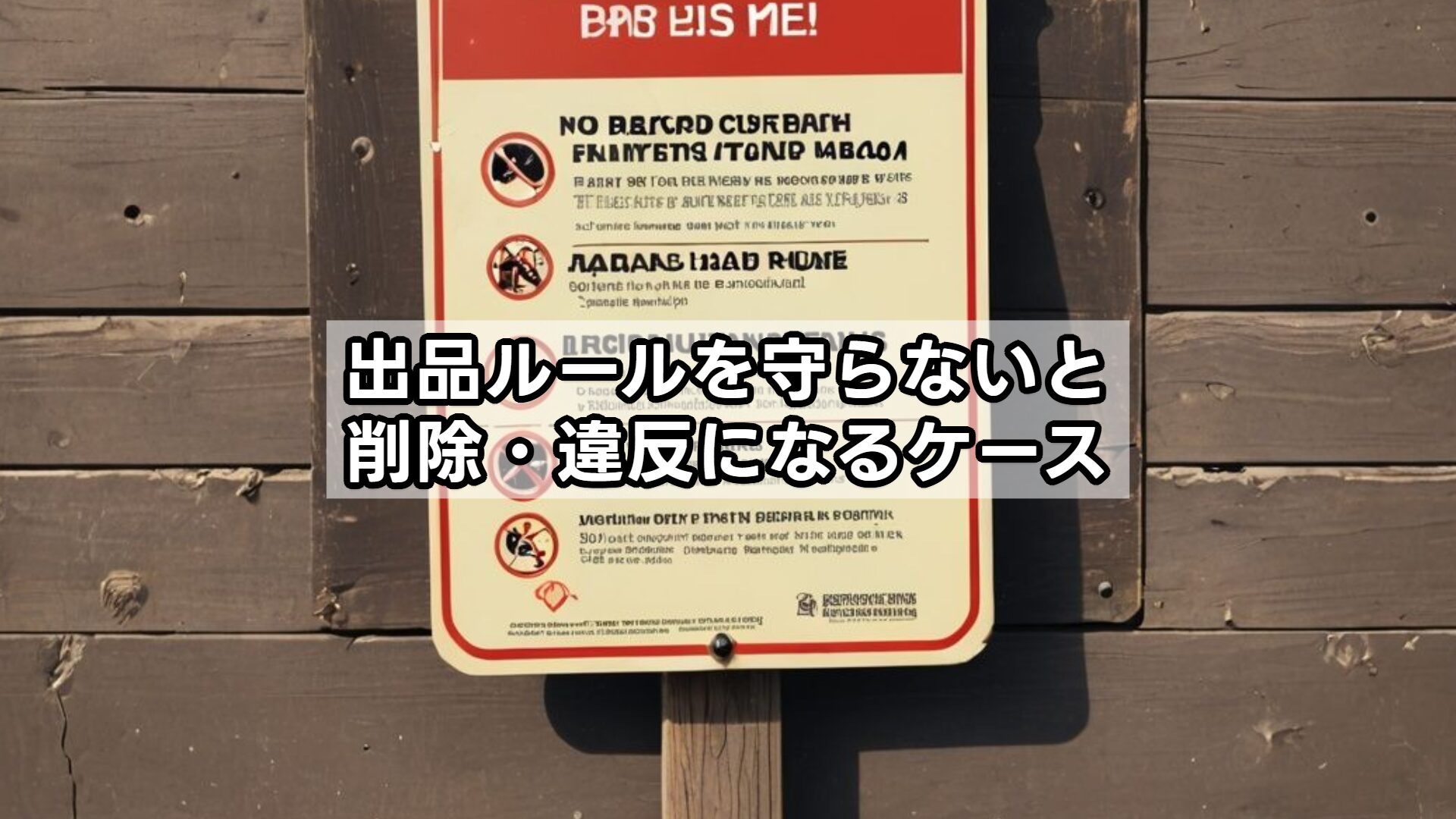 出品ルールを守らないと削除・違反になるケース